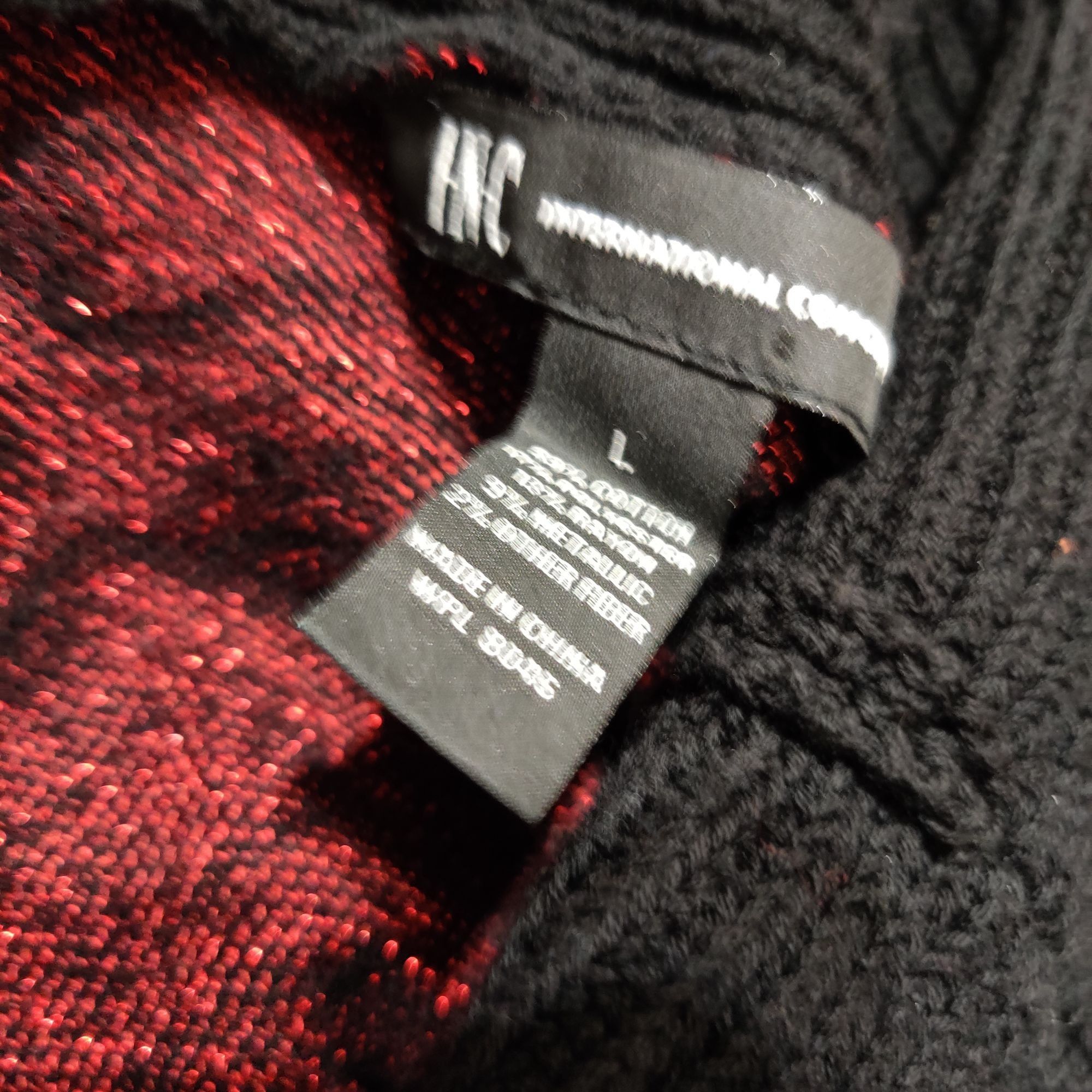 Other INC International Concepts L Red Black Baroque Knit Off Shou Size L / US 10 / IT 46 - 7 Thumbnail