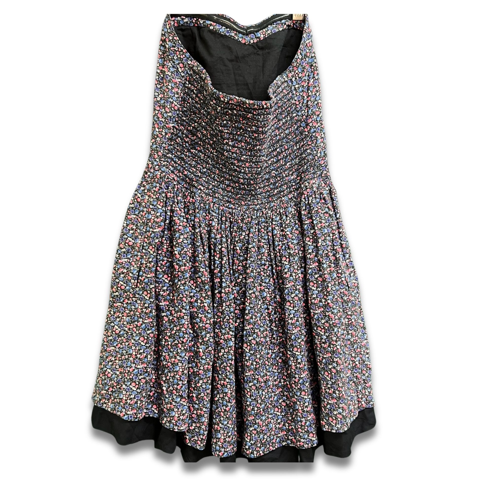 Superdry SUPERDRY Floral Print Strapless Dress XS Black Multicolor Size XS / US 0-2 / IT 36-38 - 3 Thumbnail