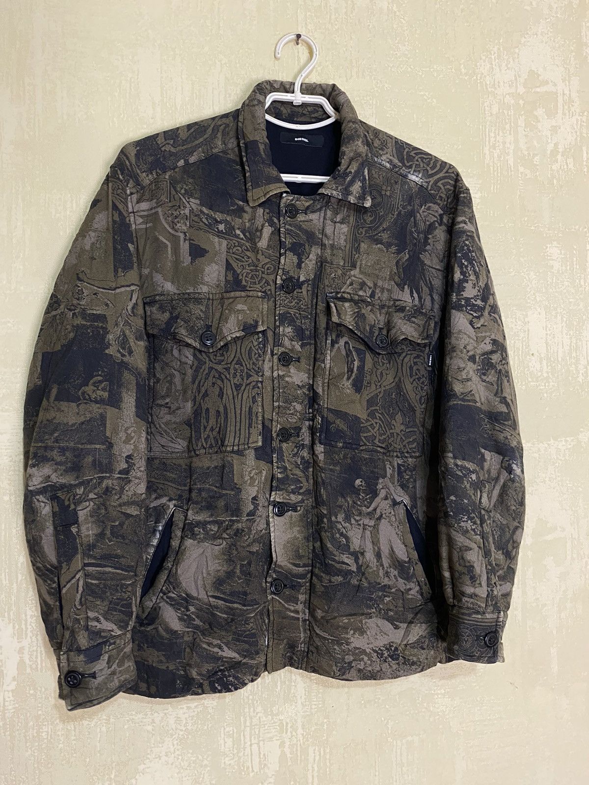 Diesel × Japanese Brand RARE Diesel Full Print Weather Gear Combat RR55 Art Jacket Size US S / EU 44-46 / 1 - 2 Thumbnail