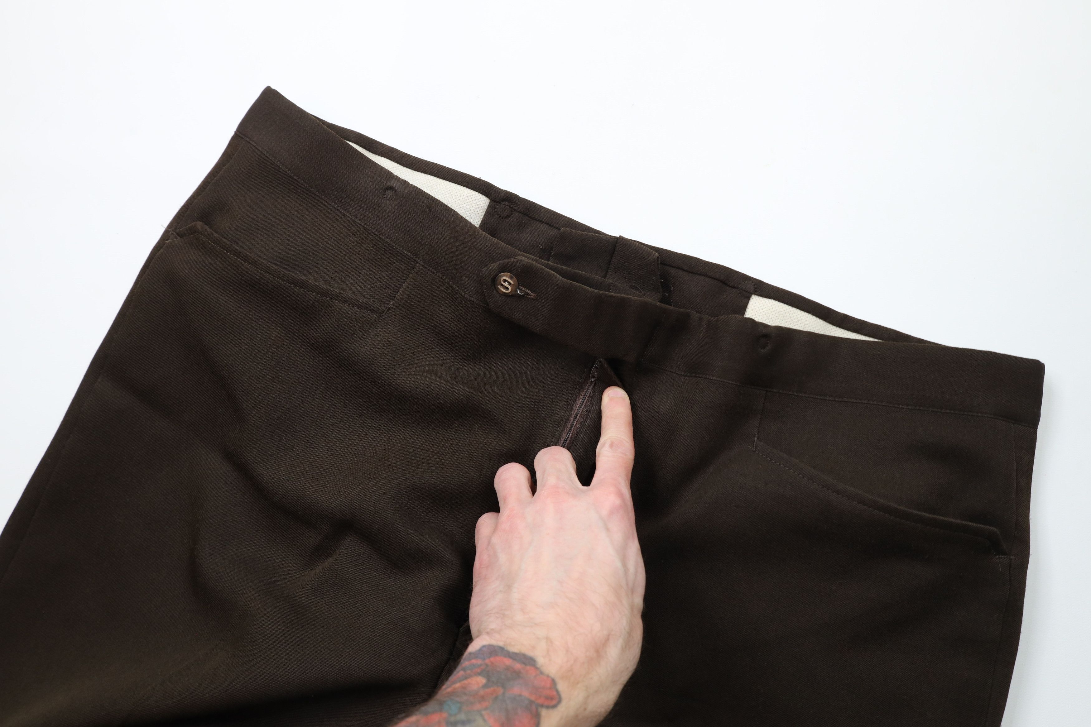 Vintage Vintage 70s Streetwear Bell Bottoms Chino Pants Brown USA Size US 42 / EU 58 - 6 Thumbnail