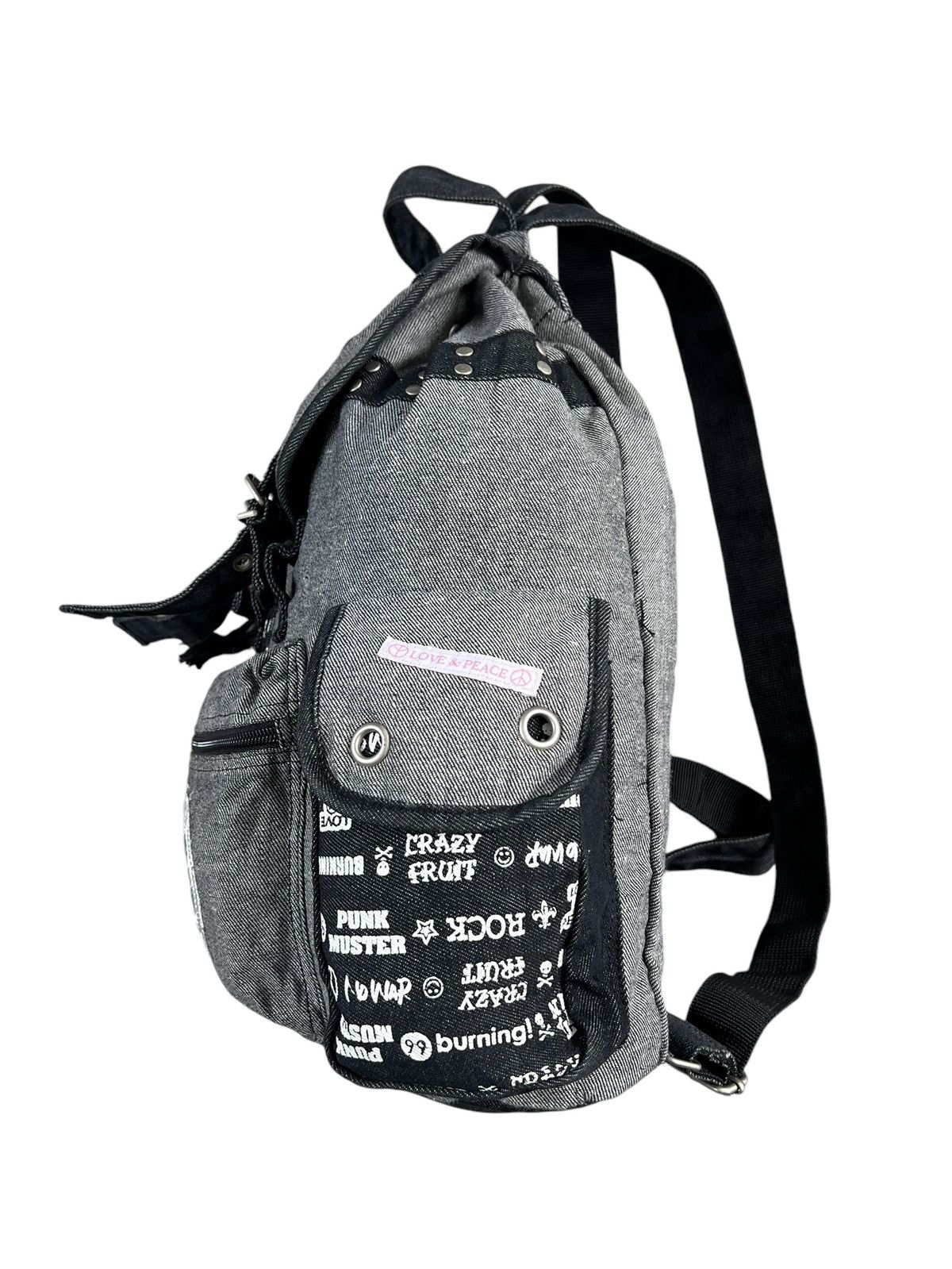 Japanese Brand Love & Peace 🇯🇵 Bondage Punk Tanker Backpack Size ONE SIZE - 7 Thumbnail