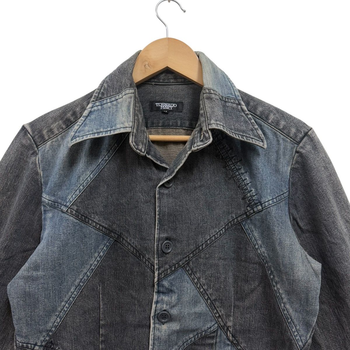 Tornado Mart Tornado Mart Patchwork Denim Shirt Size US M / EU 48-50 / 2 - 3 Thumbnail