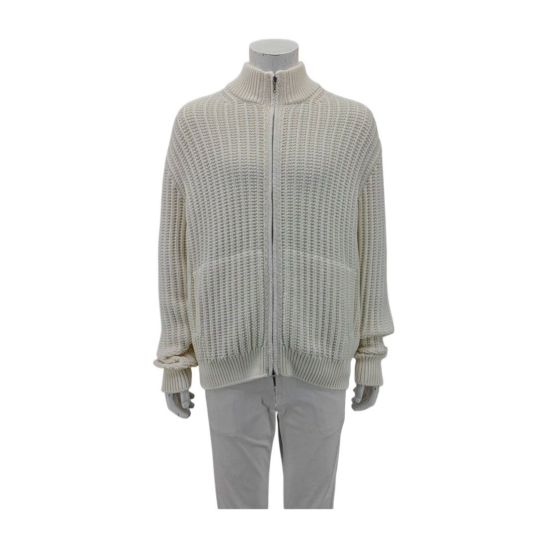 Loro Piana Loro Piana Ribbed Knit Zip Up Cardigan Size M Size US M / EU 48-50 / 2 - 1 Thumbnail