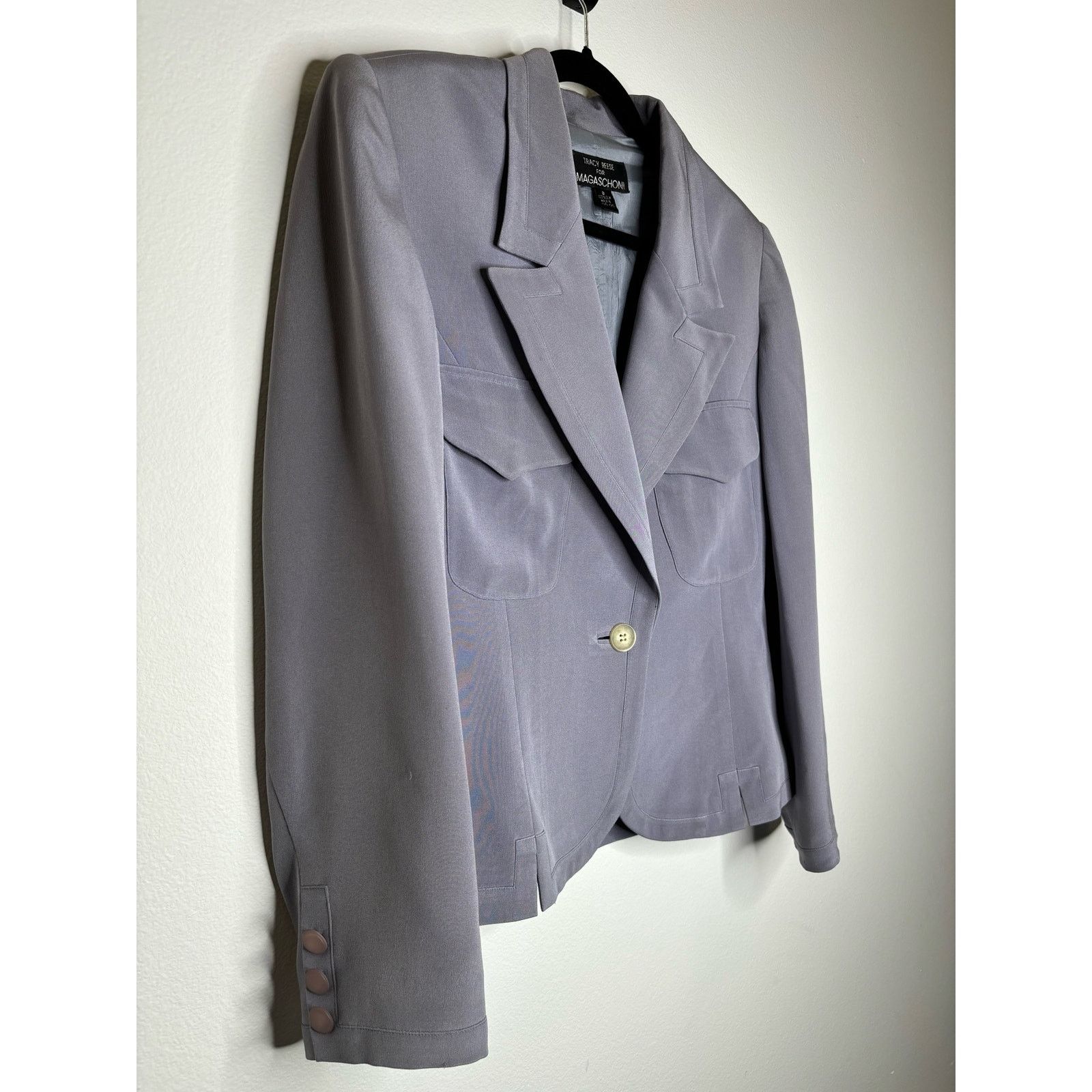 Magaschoni Tracy Reese for Magaschoni Lavender silk blazer ￼ Size M / US 6-8 / IT 42-44 - 5 Thumbnail