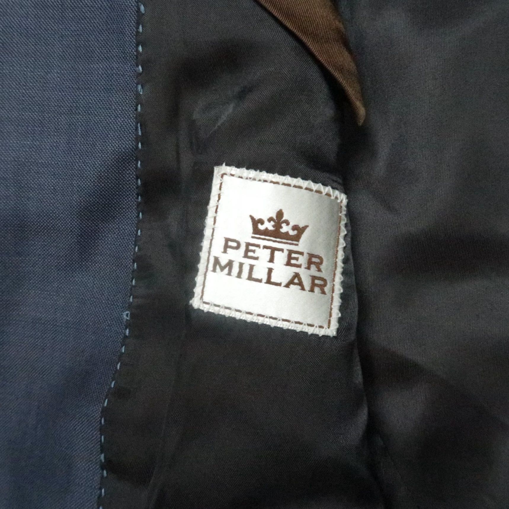 Peter Millar Peter Millar Blazer Mens 46R Blue Wool Double-Vented Jacket Coat Notch Lapel Regular Fit- 2 Piece Casual Business Wedding Blazer Mens Size 46R - 4 Thumbnail