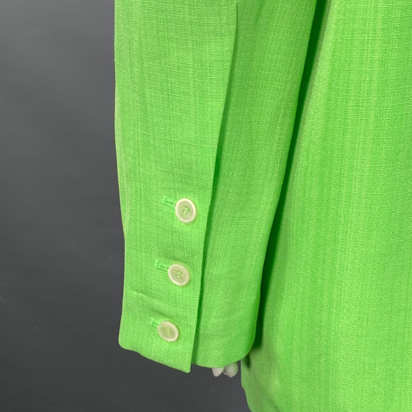 Jacquemus S Le Splash Green White Viscose Silk Double Breasted Blazer Size S / US 4 / IT 40 - 4 Thumbnail