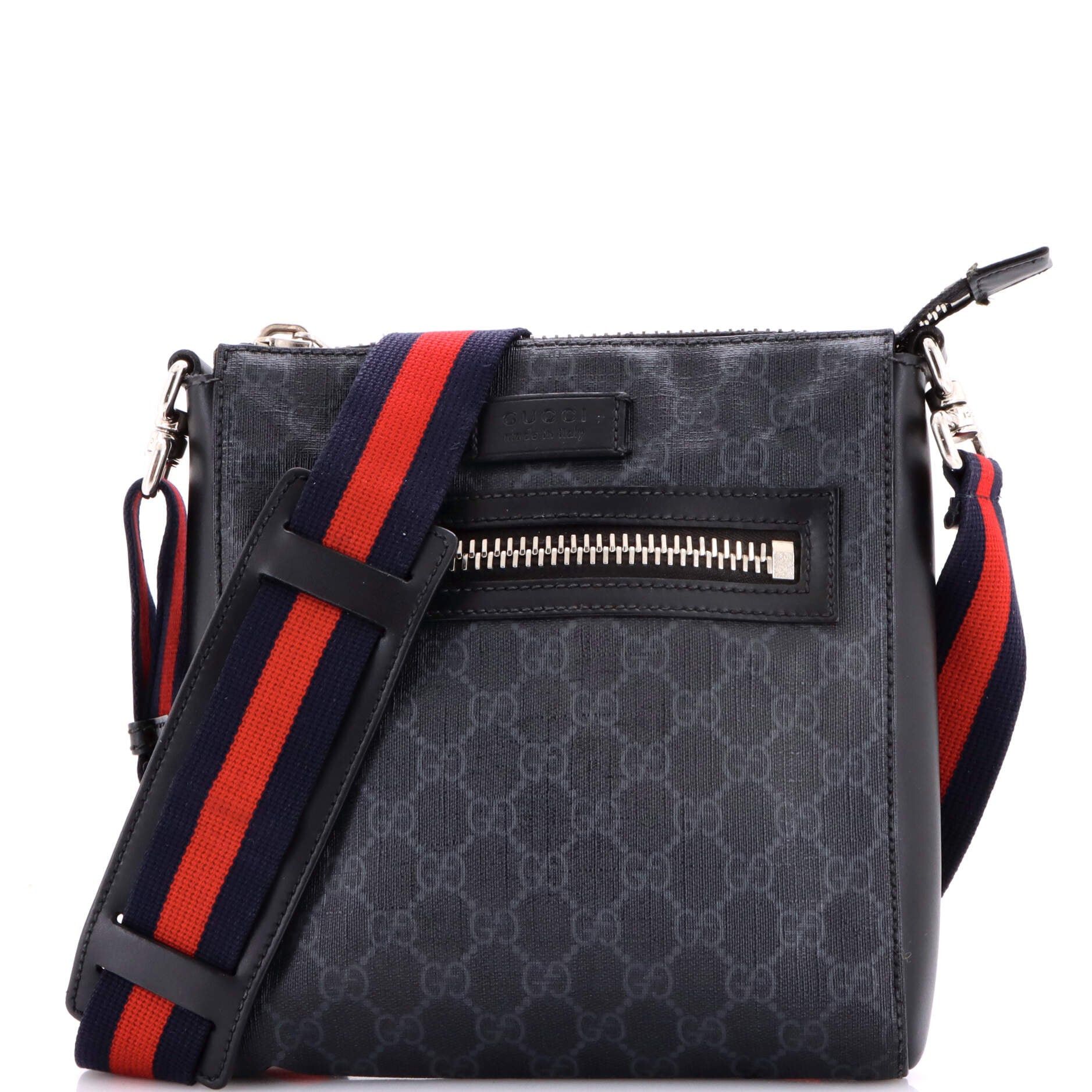 Gucci Web Strap Front Zip Messenger Bag Size ONE SIZE - 1 Thumbnail
