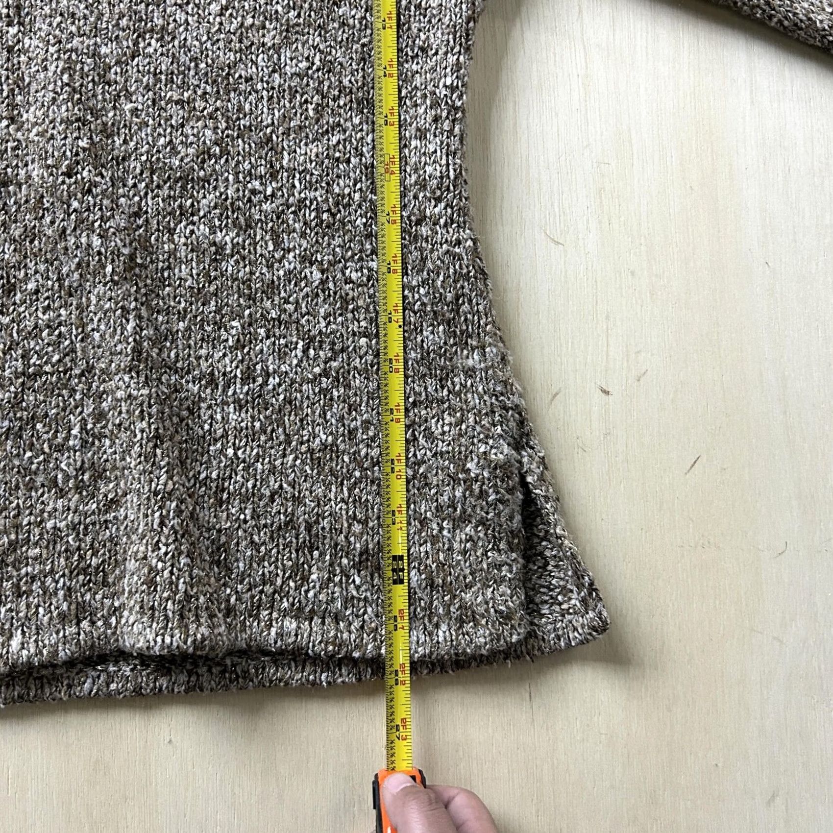 Vintage SO Sweater Womens L Brown V-Neck Boucle Knit Long Sleeve Textured Top Casual Pullover L/G size Size L / US 10 / IT 46 - 4 Thumbnail