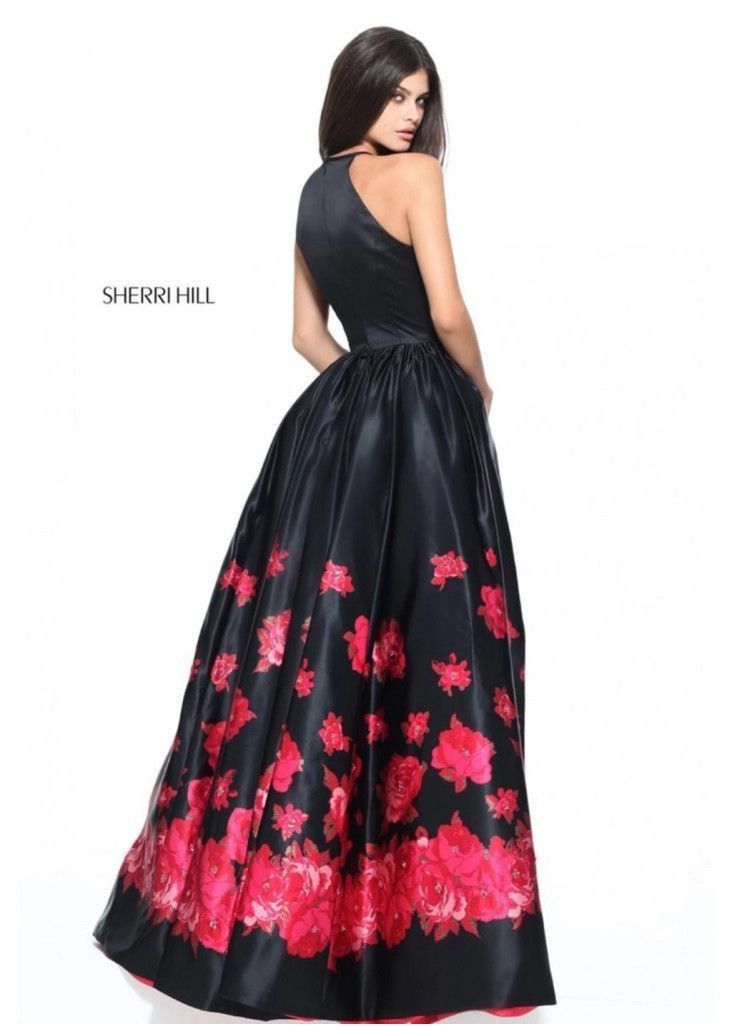 Other Women's Sherri Hill Black & Red Floral Prom Dress Size 4 Size S / US 4 / IT 40 - 3 Thumbnail