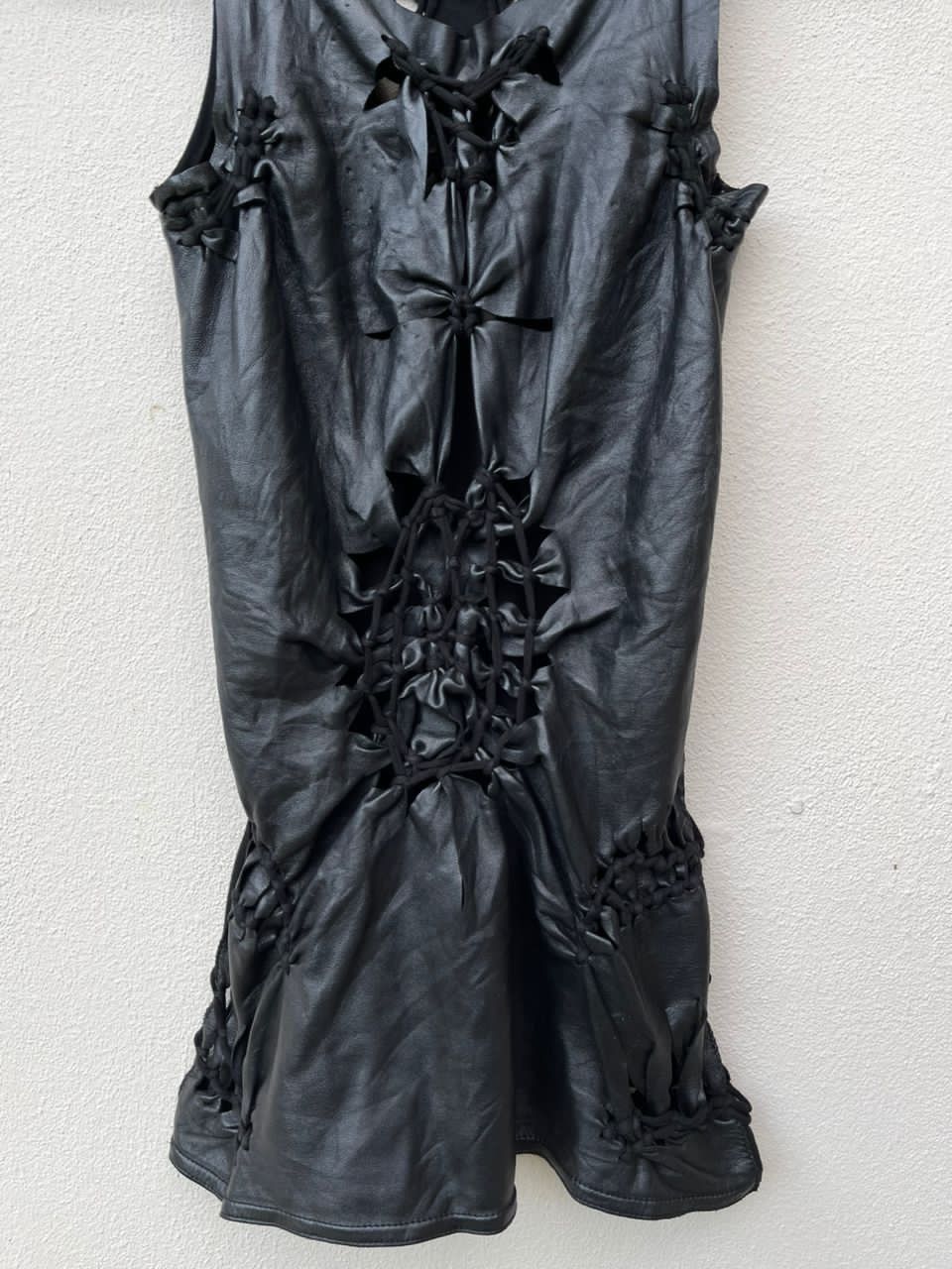 Jean Paul Gaultier Jean Paul Galtier Soleil Leather And Mesh Dress Size ONE SIZE - 8 Thumbnail