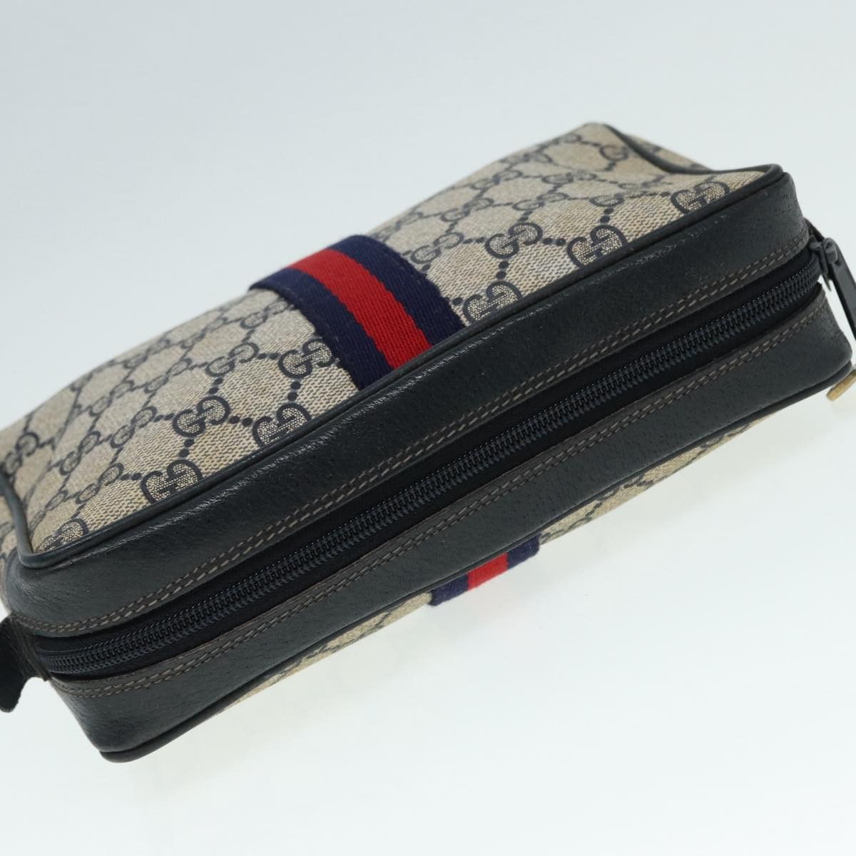 Gucci GUCCI GG Supreme Sherry Line Clutch Bag Pvc Red Navy Size ONE SIZE - 5 Thumbnail