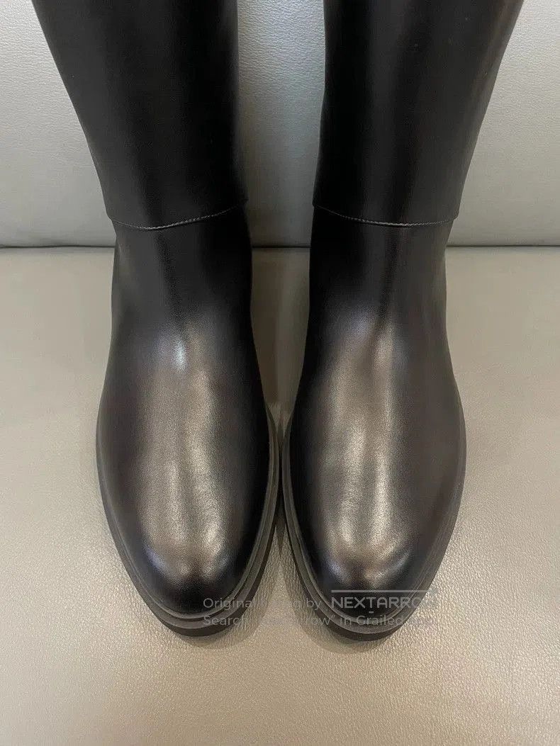 Loro Piana Loro Piana Black Leather Knee-High Boots. Size US 8 / IT 38 - 3 Thumbnail