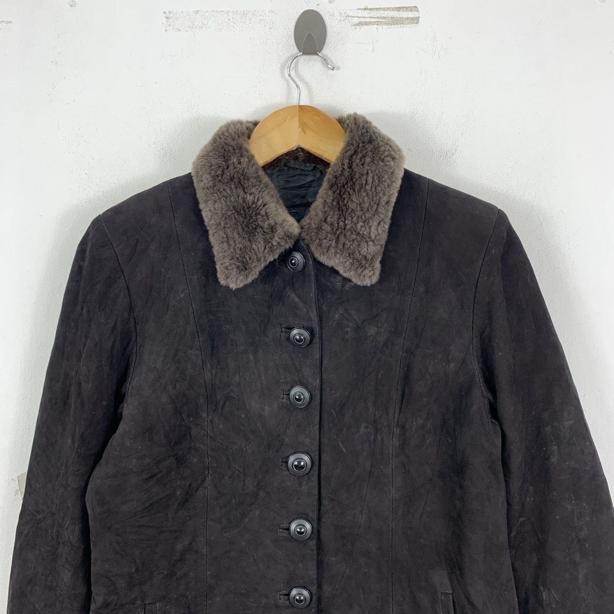 Vintage Vintage 90s SHASA VERA PELLE Italian Brand Wool Coat Jacket Size XL / US 12-14 / IT 48-50 - 3 Thumbnail