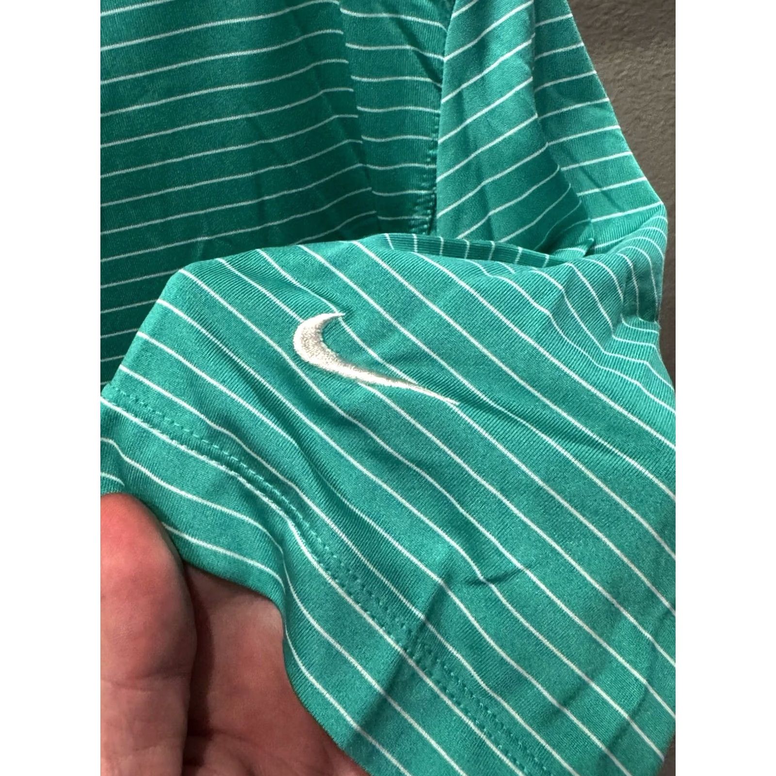 Nike Nike Golf Polo Shirt M Sea Green Stripe Short Sleeve Mens Medium Polo Shirt Size US M / EU 48-50 / 2 - 5 Thumbnail