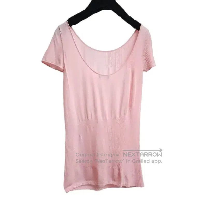 Chanel Chanel Pink Logo Short Sleeve Top . Size XS / US 0-2 / IT 36-38 - 2 Thumbnail