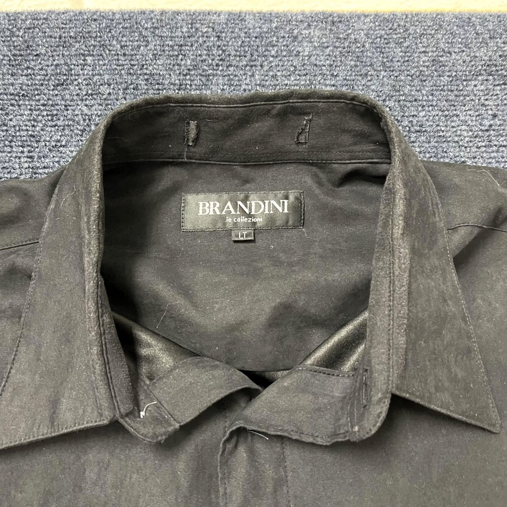 Vintage Brandini Shirt Mens Large Tall Black Long Sleeve Button Front Dress Casual Size US L / EU 52-54 / 3 - 2 Thumbnail