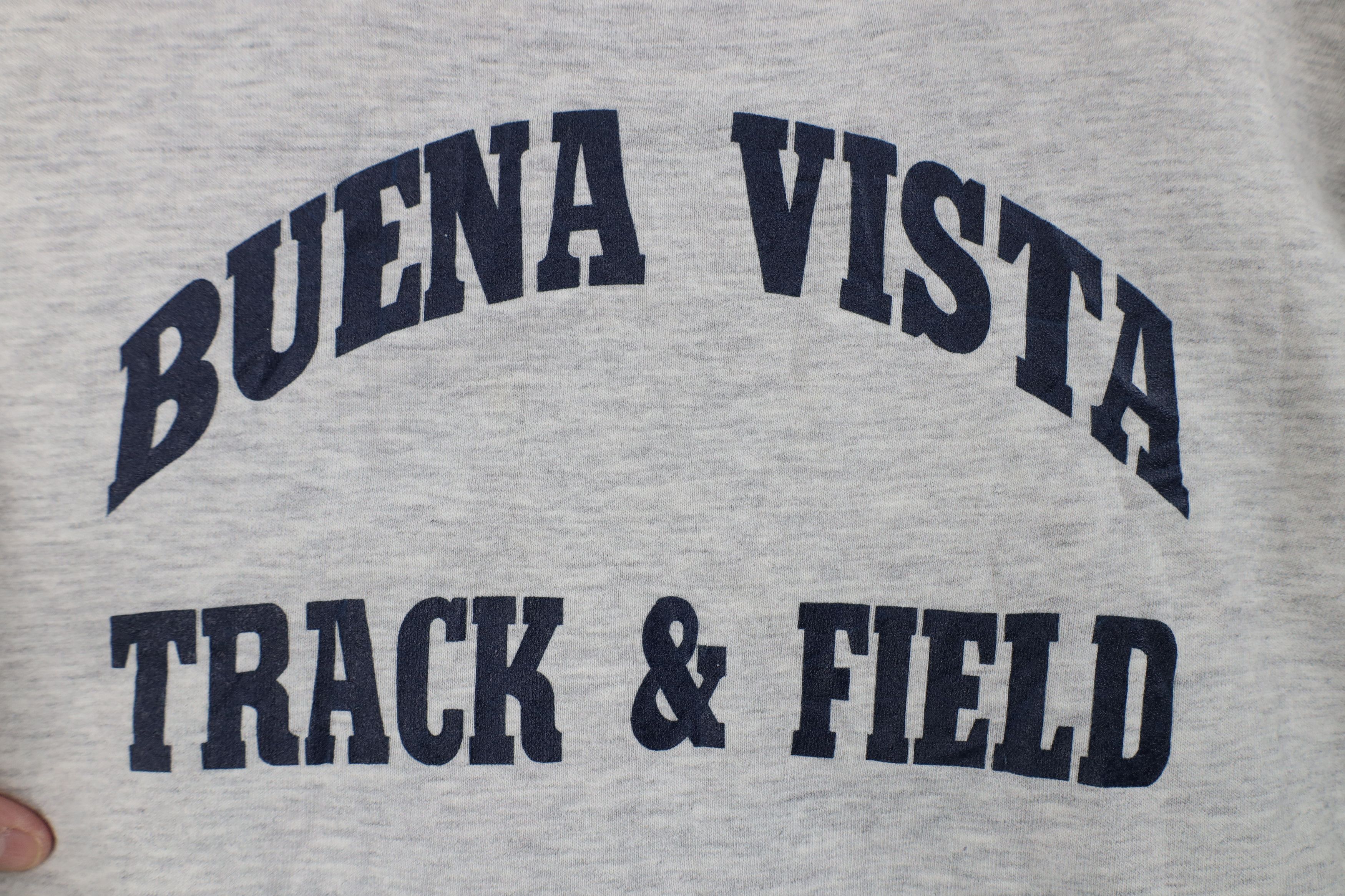 Vintage Vintage 90s Buena Vista Track and Field Sweatshirt Gray USA Size US L / EU 52-54 / 3 - 4 Thumbnail