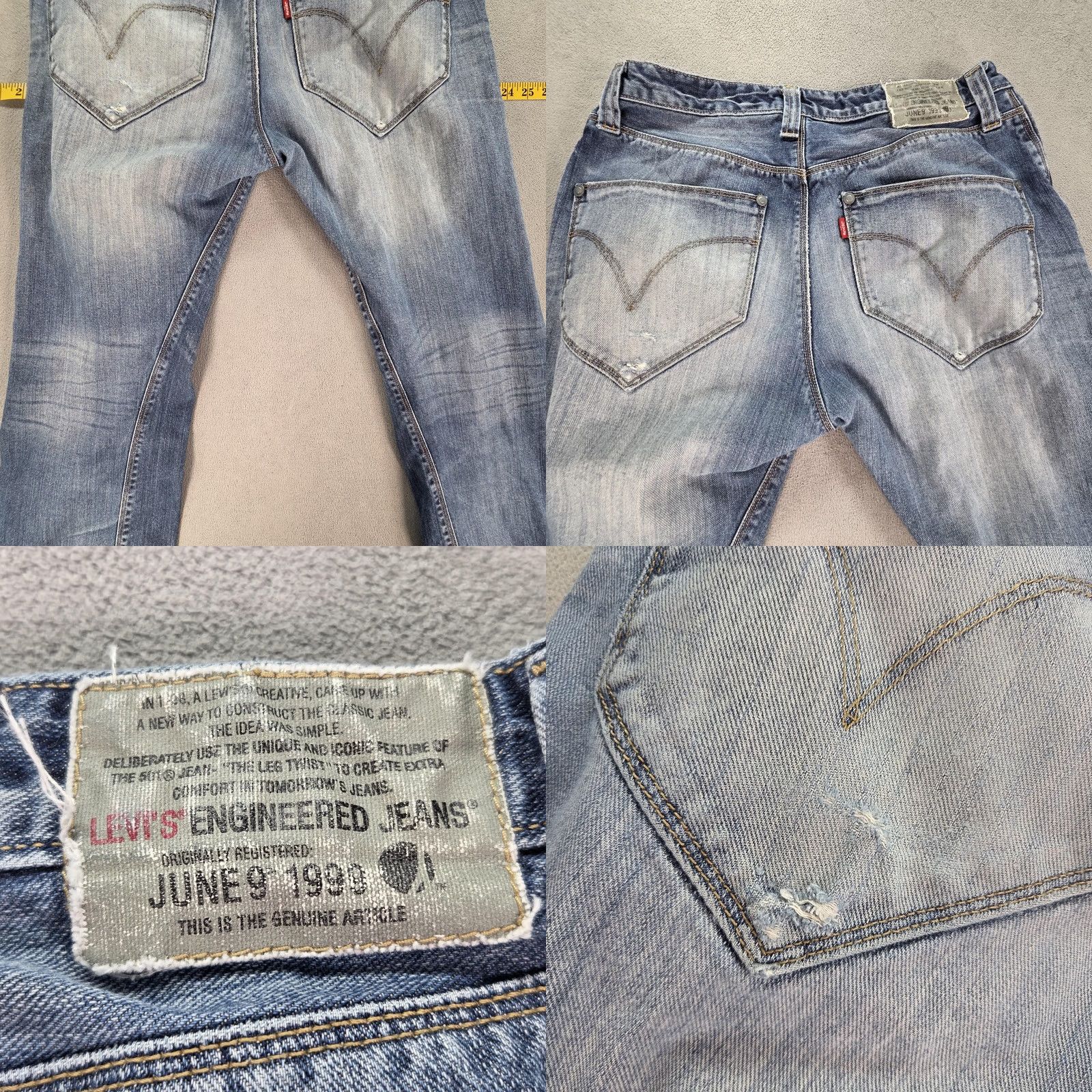 Levi's VTG Levi's Engineered Jeans Mens Med Wash 30x28 Distressed Pockets 90s Twisted Fits Denim Jeans Relaxed Blue 30 Mens Size US 30 / EU 46 - 10 Thumbnail