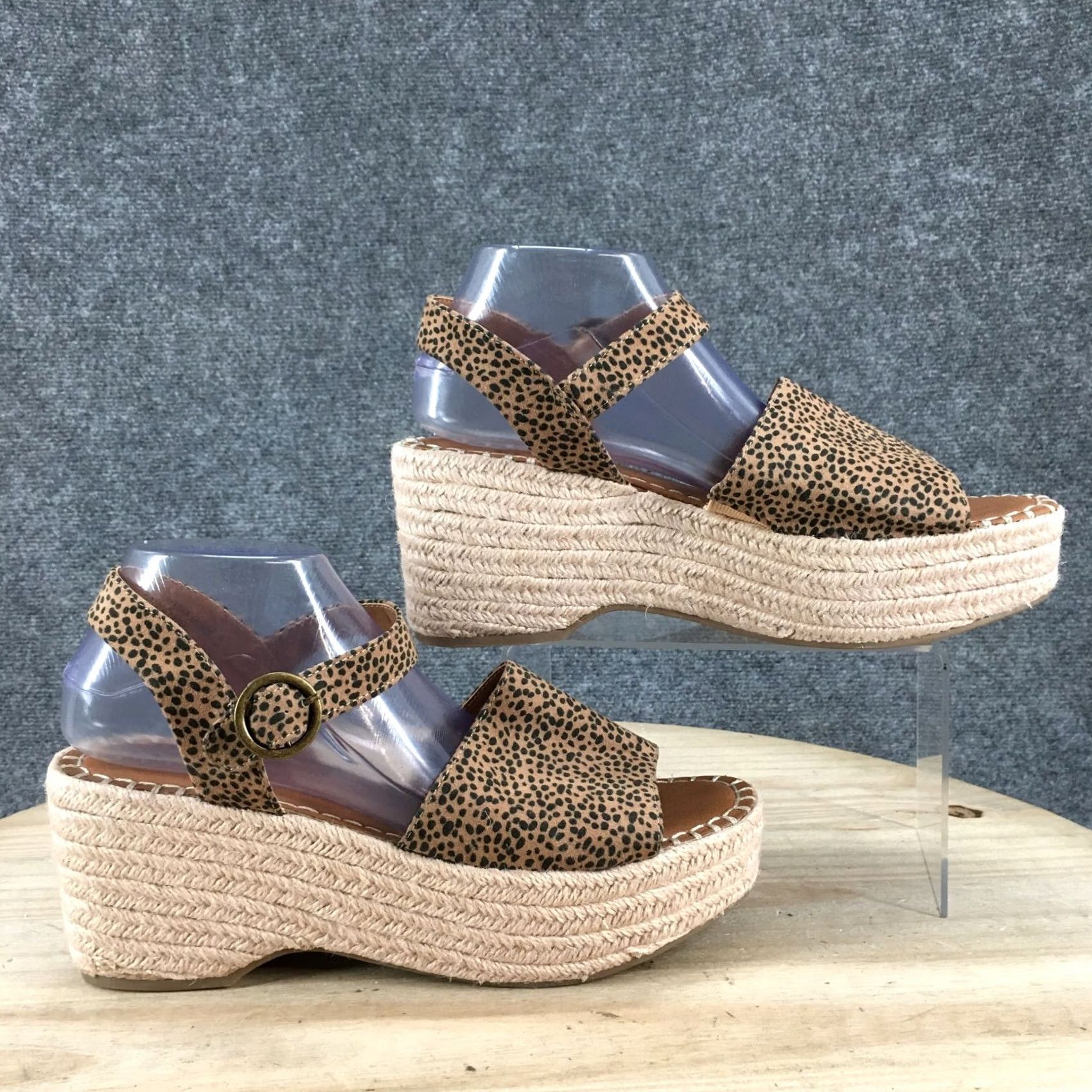 Vintage Universal Thread Sandals Women 11 Morgan Platform Wedge Espadrille Brown True Brown Size US 11 / IT 41 - 2 Thumbnail