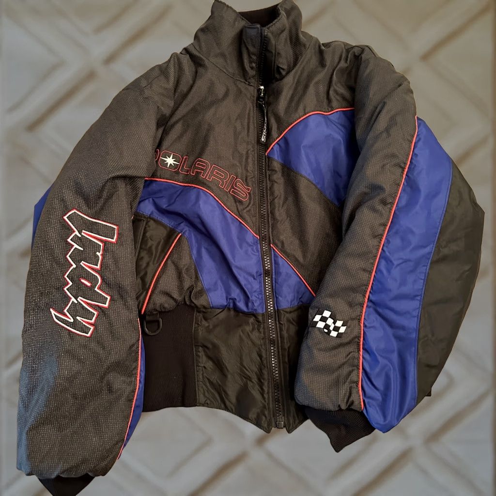 Vintage VINTAGE Polaris Indy Women's Jacket Coat Thermoloft Blue & Black Graphic Large Size L / US 10 / IT 46 - 1 Thumbnail
