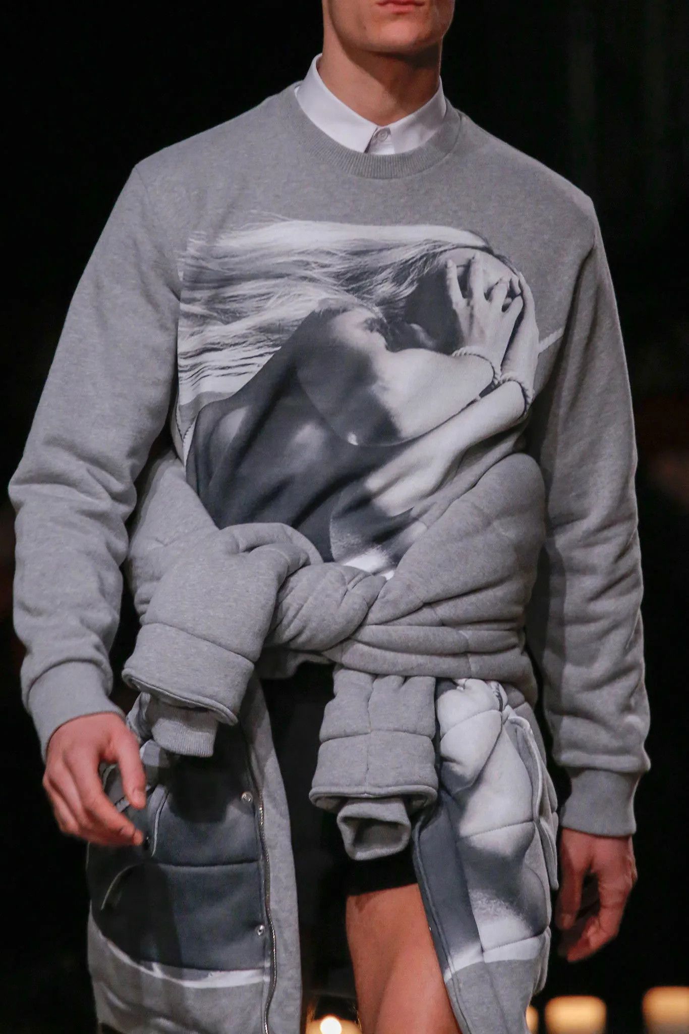 Givenchy Grey Bondage Girl Padded Bomber Jacket Size US XS / EU 42 / 0 - 3 Thumbnail