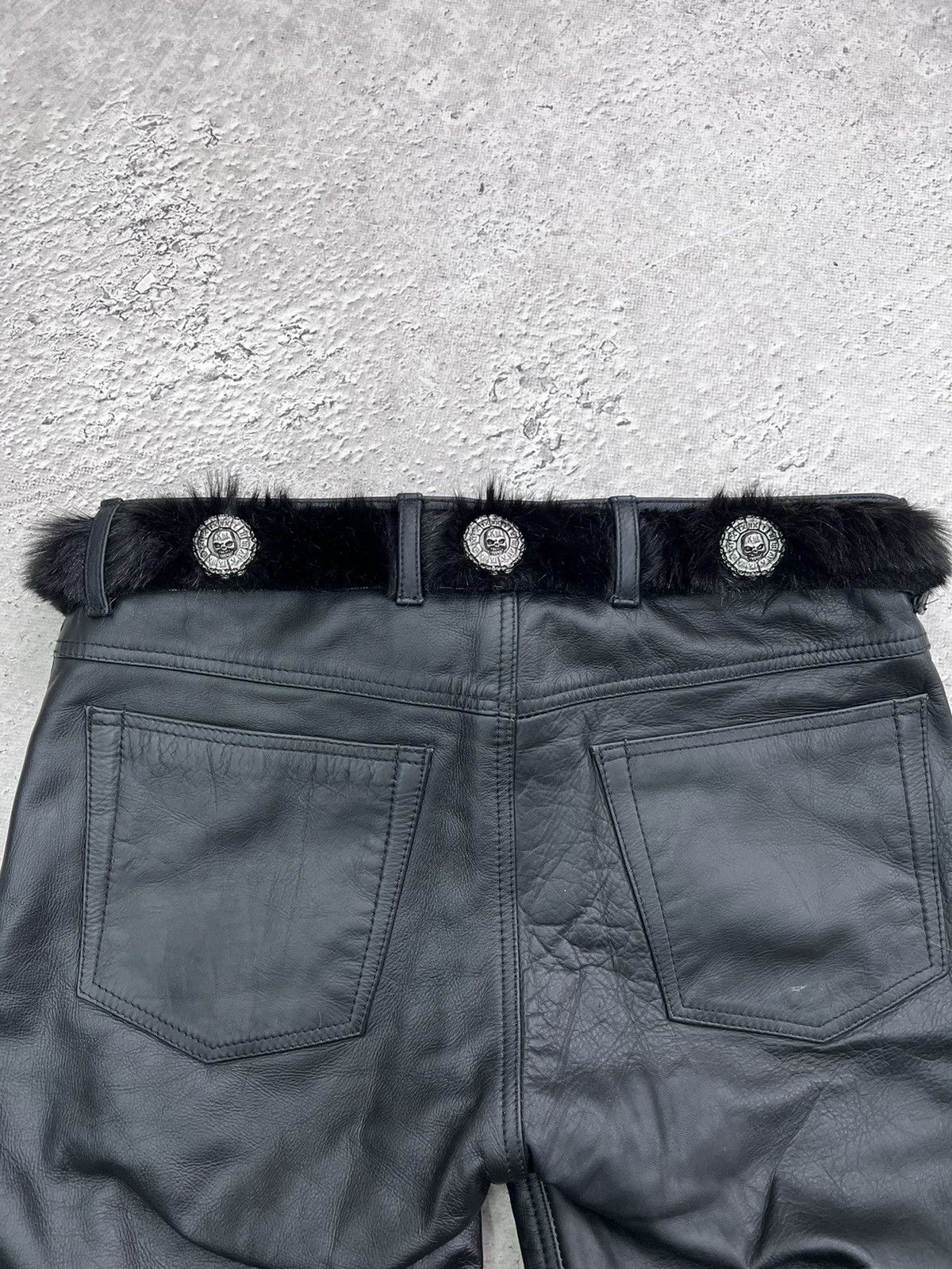 Le Grande Bleu (L.G.B.) × Vintage Vintage Leather Hairy Fur Belt Y2K Cowboys Style Size ONE SIZE - 11 Thumbnail