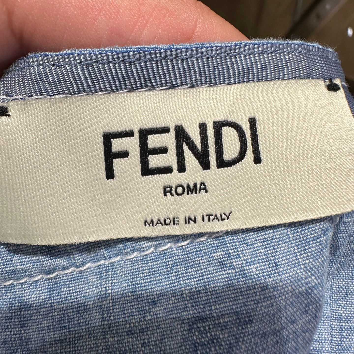 Fendi Fendi Mar46 Double F Embroidered Denim Skirt 40 Size 27" / US 4 / IT 40 - 3 Thumbnail