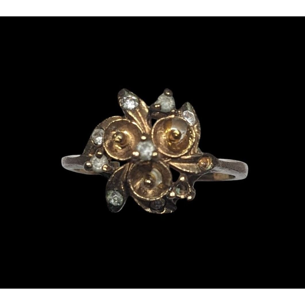 Other Vintage Elegant DAC Signed Fold Tone Floral Ring Size 8 Size ONE SIZE - 1 Thumbnail