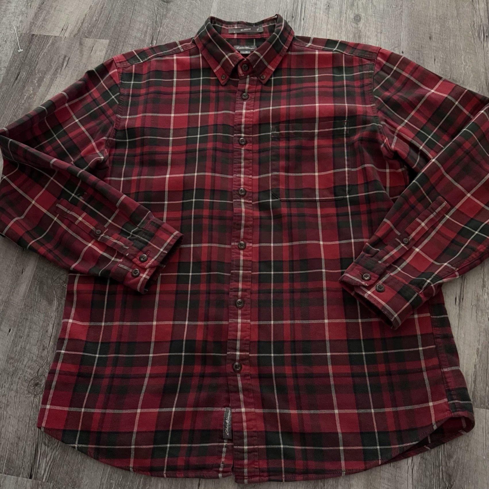 Eddie Bauer Eddie Bauer Flannel Shirt Mens Medium Red Plaid Button-Up Cotton Shirt Size US M / EU 48-50 / 2 - 6 Thumbnail