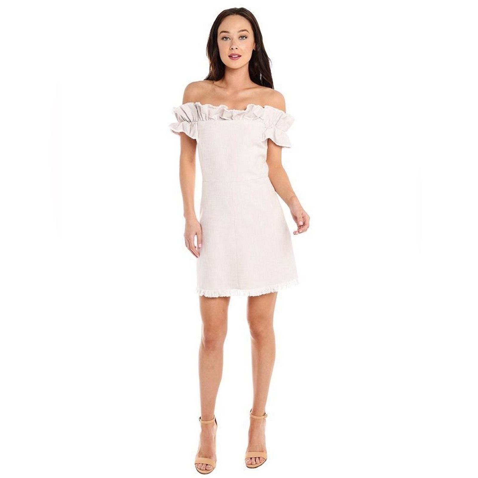 Rebecca Taylor Rebecca Taylor Off-the-Shoulder White Ruffle Dress – Size 4 Size S / US 4 / IT 40 - 2 Thumbnail