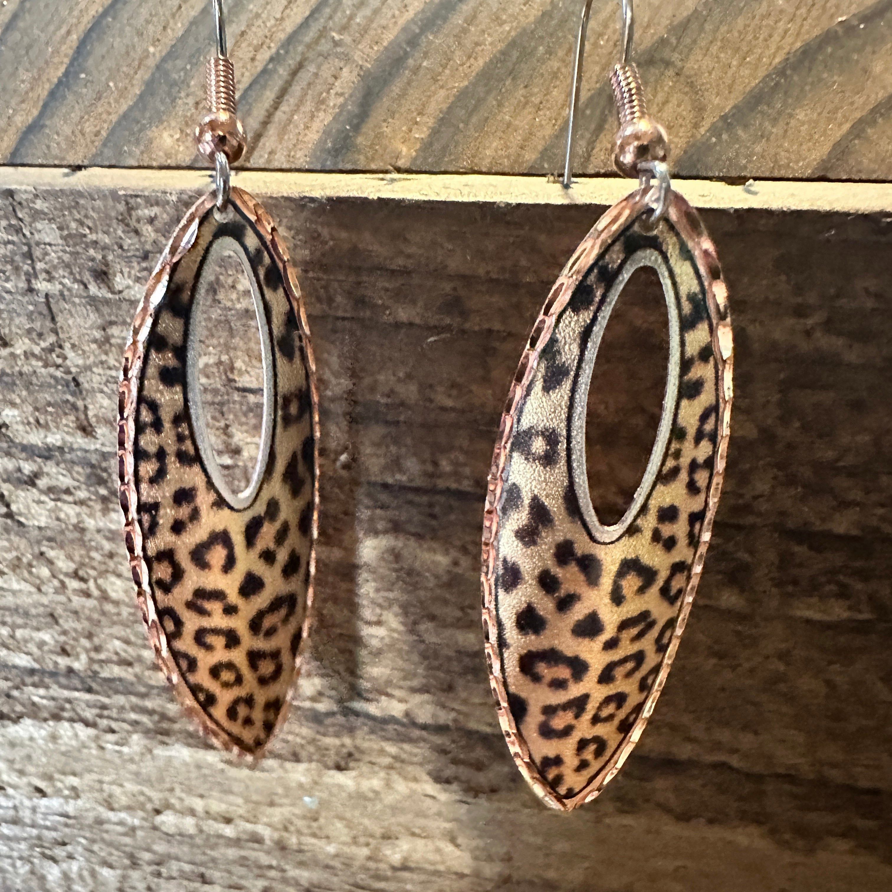 Other Handmade Boho Copper Earrings, Tear Drop Leopard Wire Earrin Size ONE SIZE - 3 Thumbnail