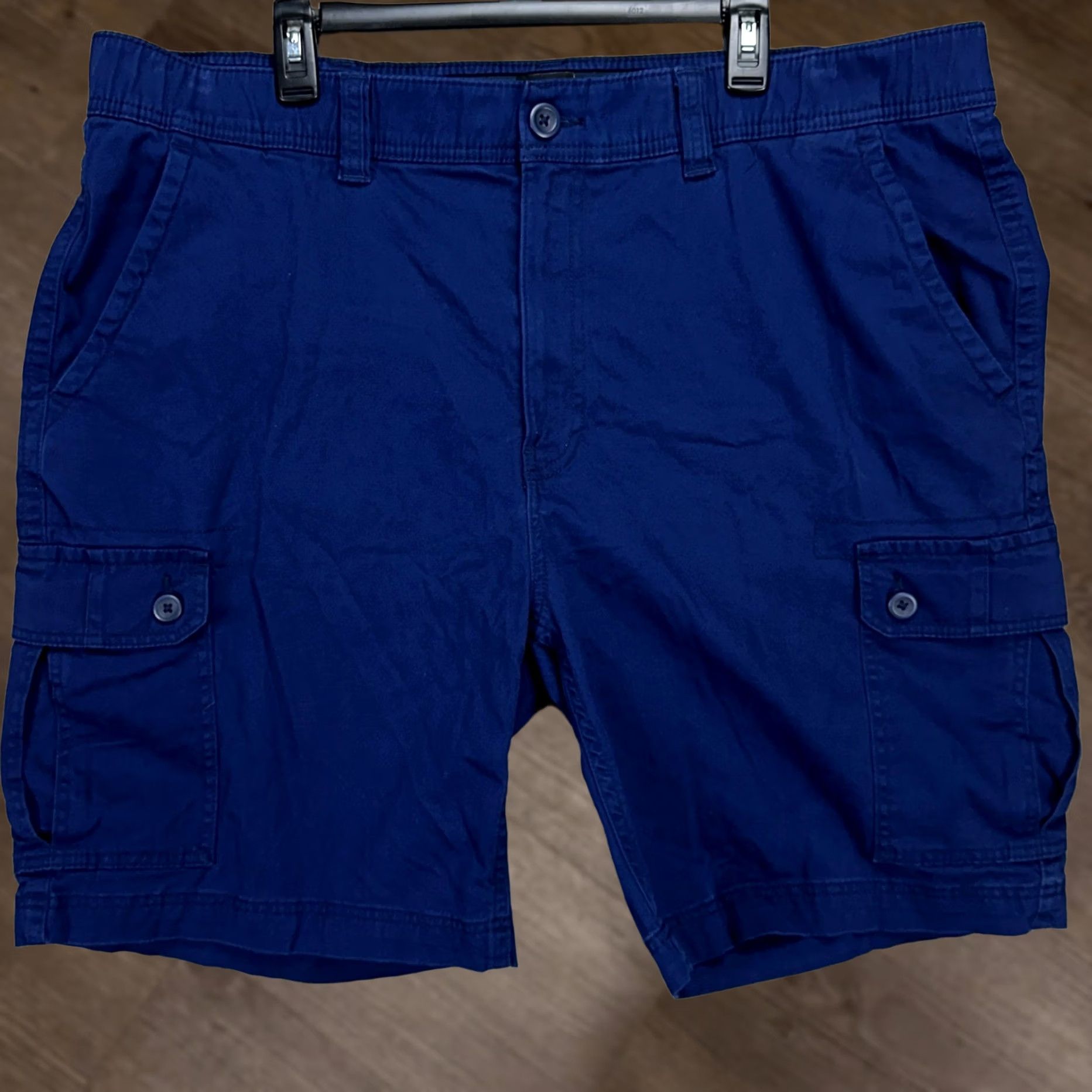 Lee Lee Mens Cargo Shorts 44 Blue Flat Front Elastic Waistband Casual Pockets Outdoor Size US 44 / EU 60 - 1 Thumbnail