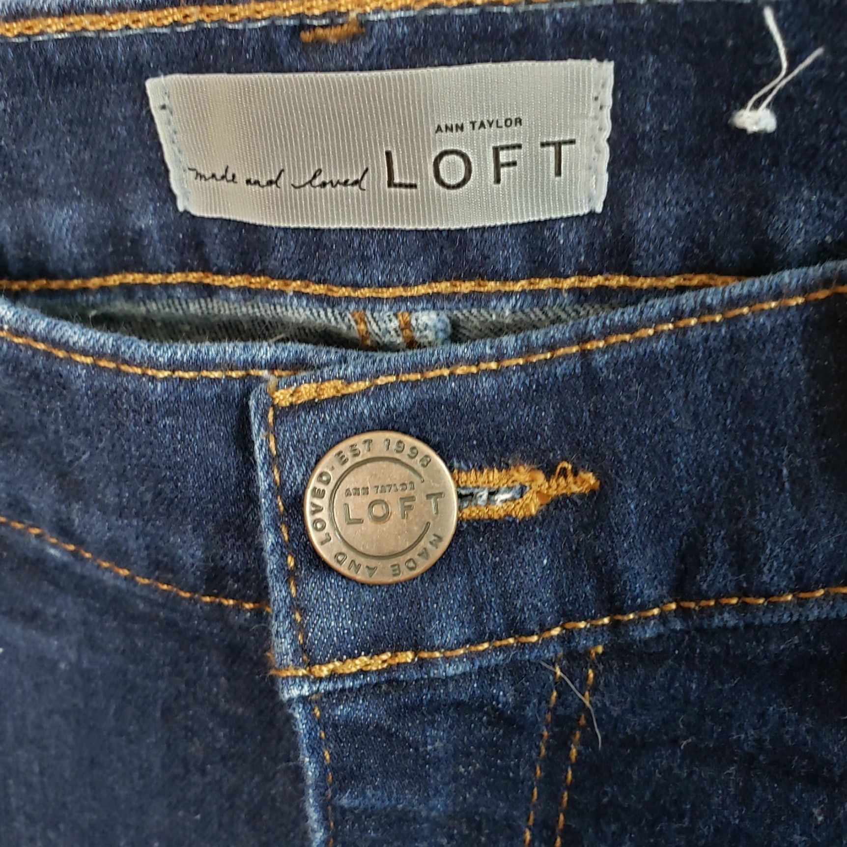 Loft LOFT Womens Jeans Legging Skinny Low Rise Blue Dark Wash Size 00 28in Inseam Cotton Blend Women / 91% Cotton 7% Polyester 2% Elastane Size 24" / US 00 / IT 34 - 6 Thumbnail