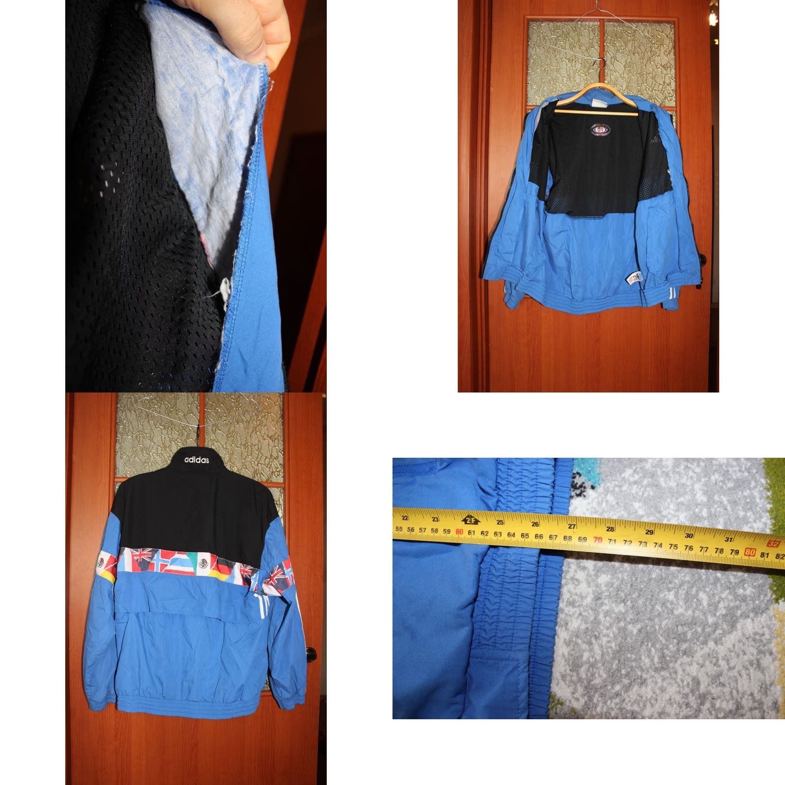 Adidas VINTAGE Adidas Track Jacket Unisex Adults M Blue 1990s All Nations Zip Sleeve Regular 62cm 66-68cm 77cm Size US M / EU 48-50 / 2 - 8 Thumbnail