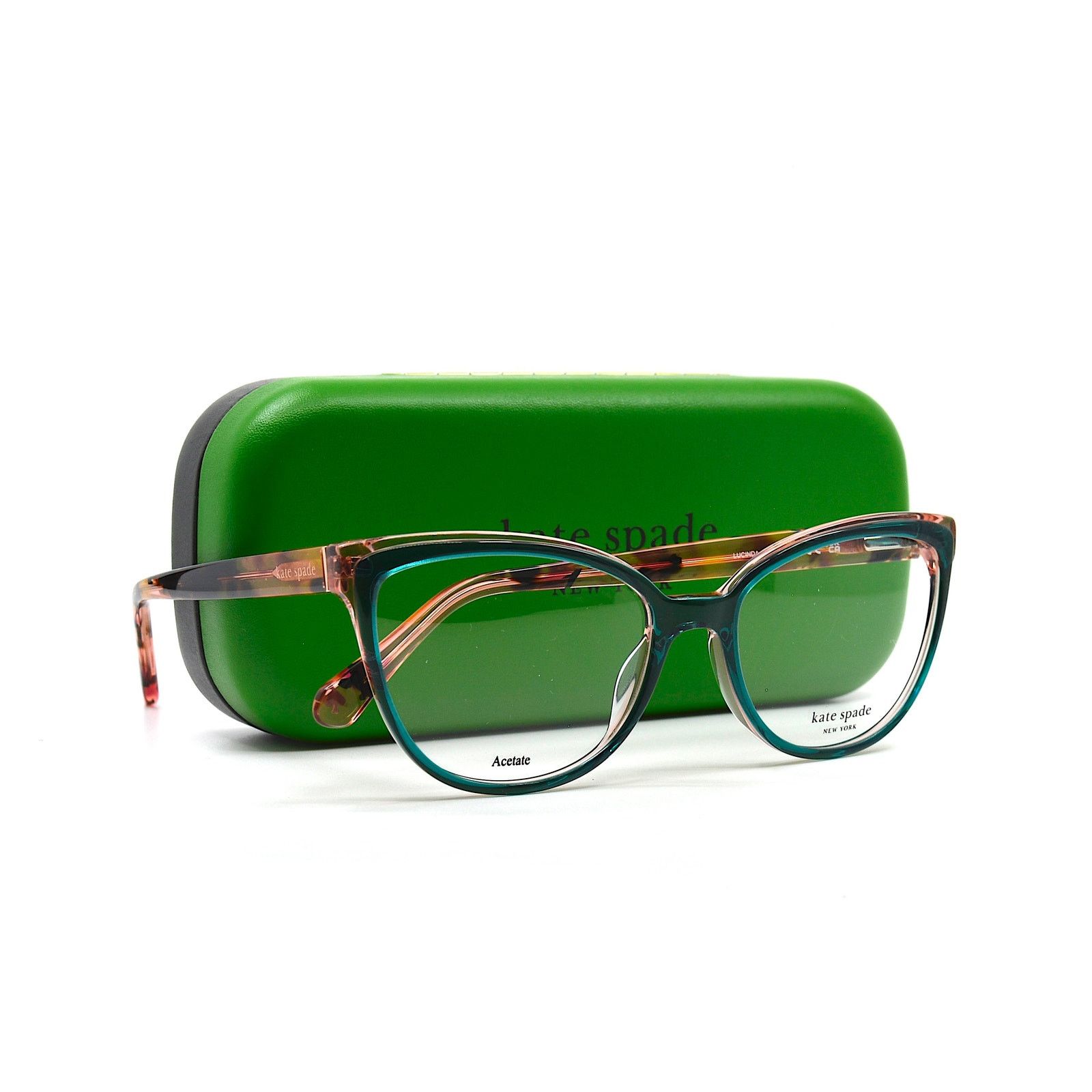Kate Spade NEW KATE SPADE LUCINDA/G IWB GREEN PINK EYEGLASSES FRAME Size ONE SIZE - 4 Thumbnail