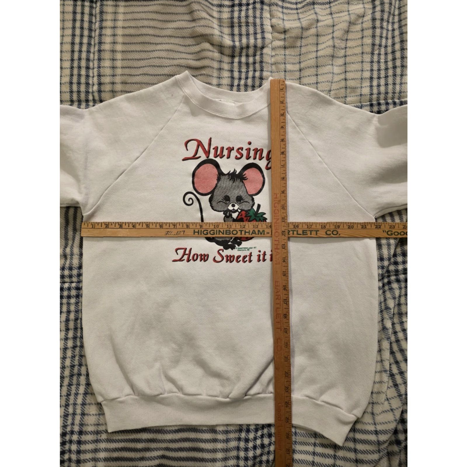 Fruit Of The Loom VINTAGE 80s Fruit Of The Loom Sweatshirt USA White Long Sleeve Crew Neck Graphic Print Pullover Unisex Adults L Size US L / EU 52-54 / 3 - 6 Thumbnail