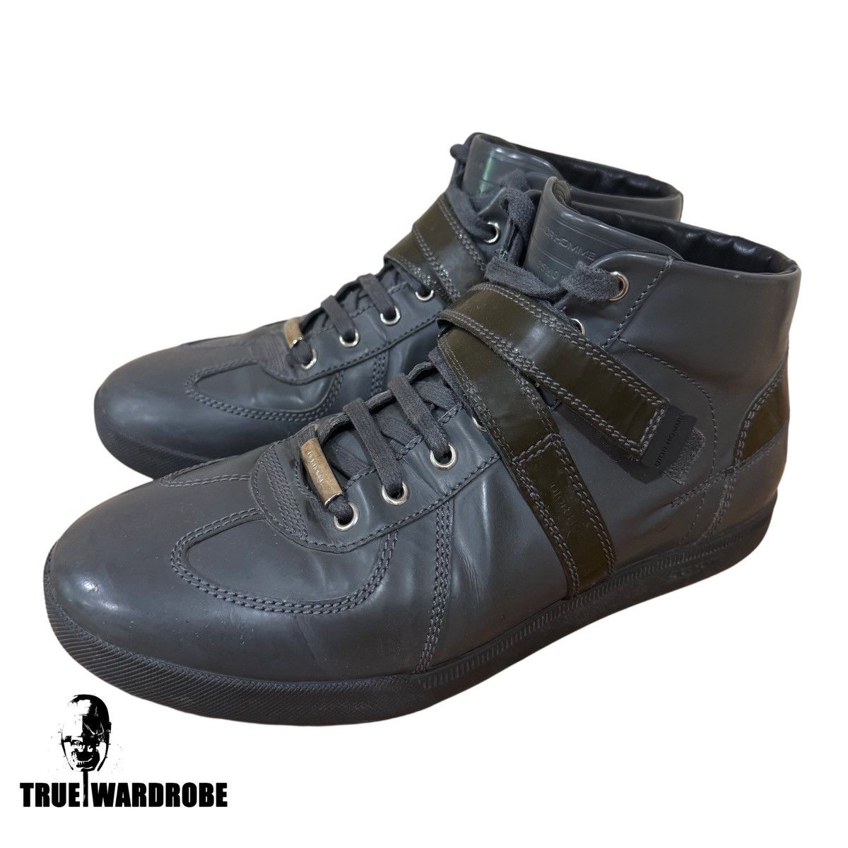 2010 Dior Homme By Hedi Slimane Velcro Strap High Top Grey