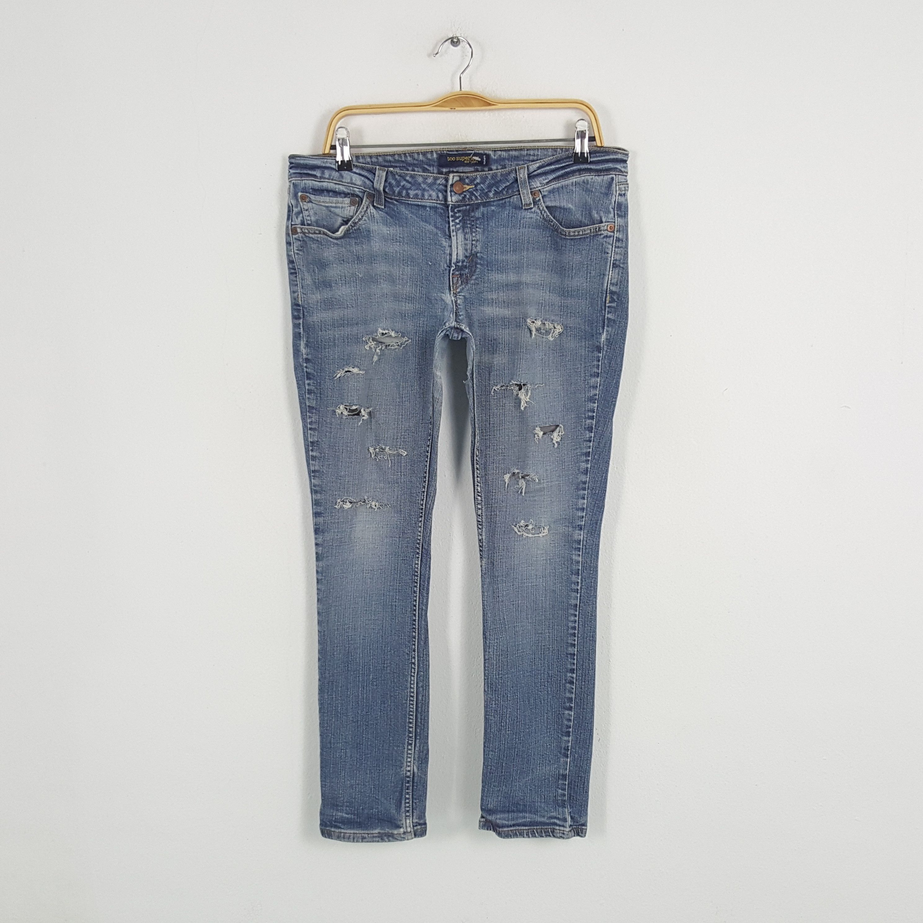 Levi's × Vintage Vintage Levi's American Distressed Style Denim Jeans Size US 34 / EU 50 - 1 Thumbnail