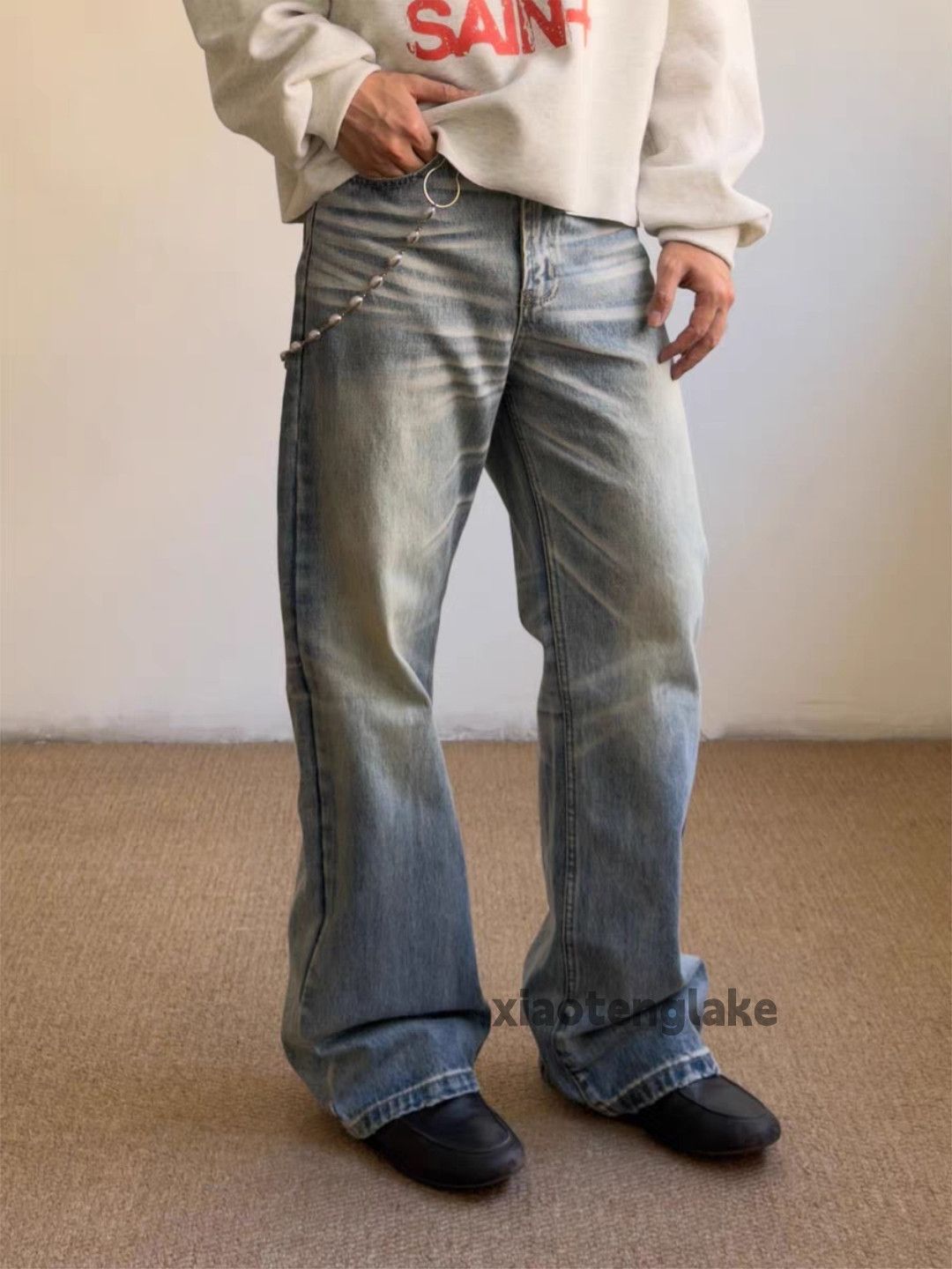 Jean ltx vintage loose baggy wide Leg flared cleanfit jeans Size US 34 / EU 50 - 4 Thumbnail