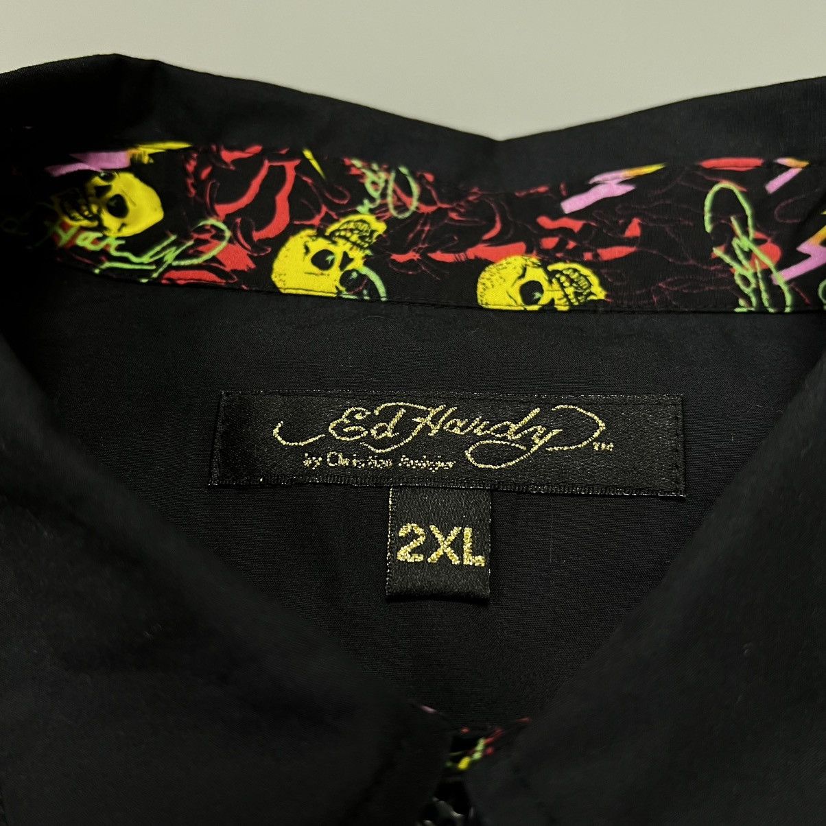 Christian Audigier × Ed Hardy × Vintage Vintage Ed Hardy shirt black big logo Size US XL / EU 56 / 4 - 12 Thumbnail