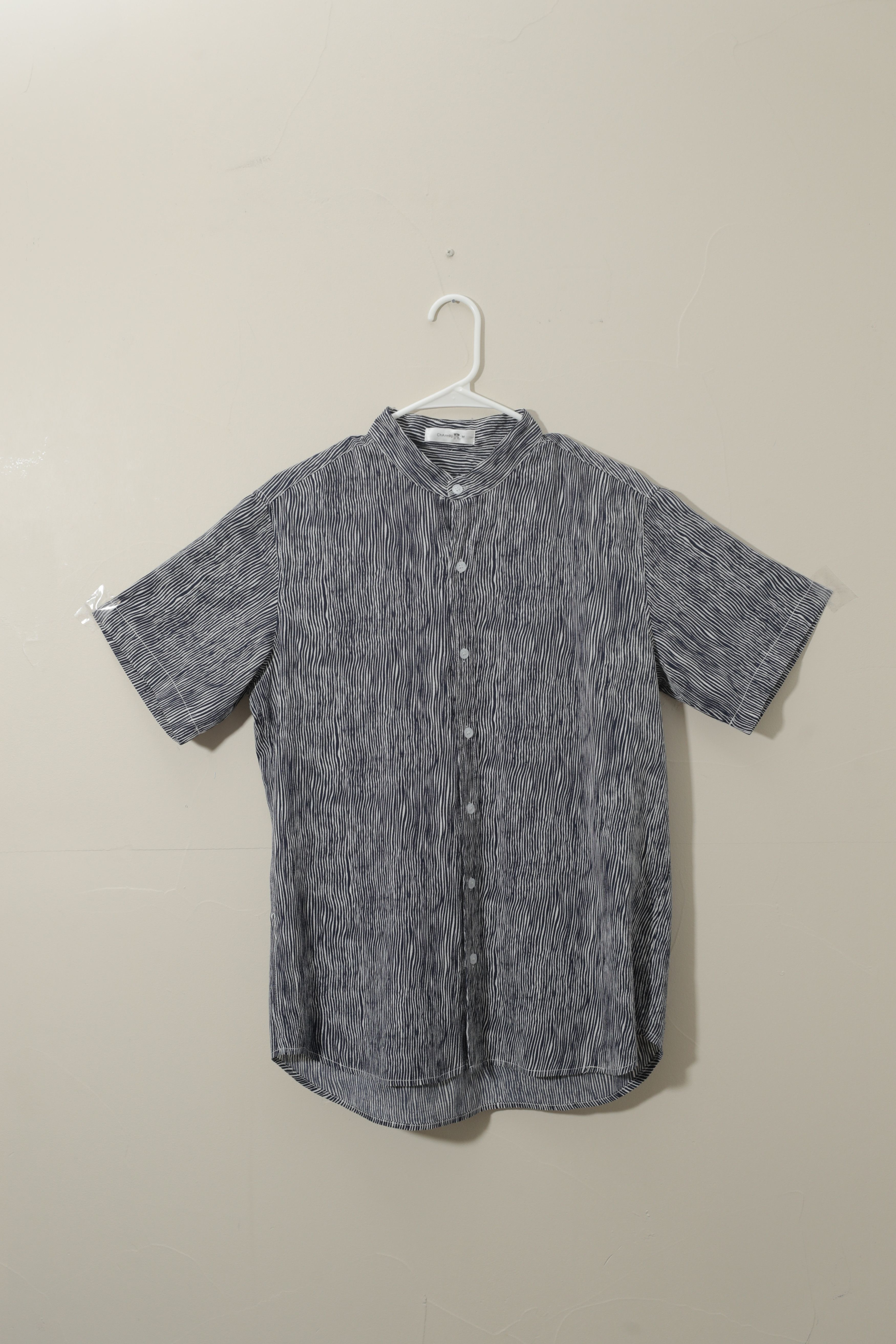 Other CharmkpR Striped Short Sleeve Button Up No Collar (M) Size US M / EU 48-50 / 2 - 4 Thumbnail