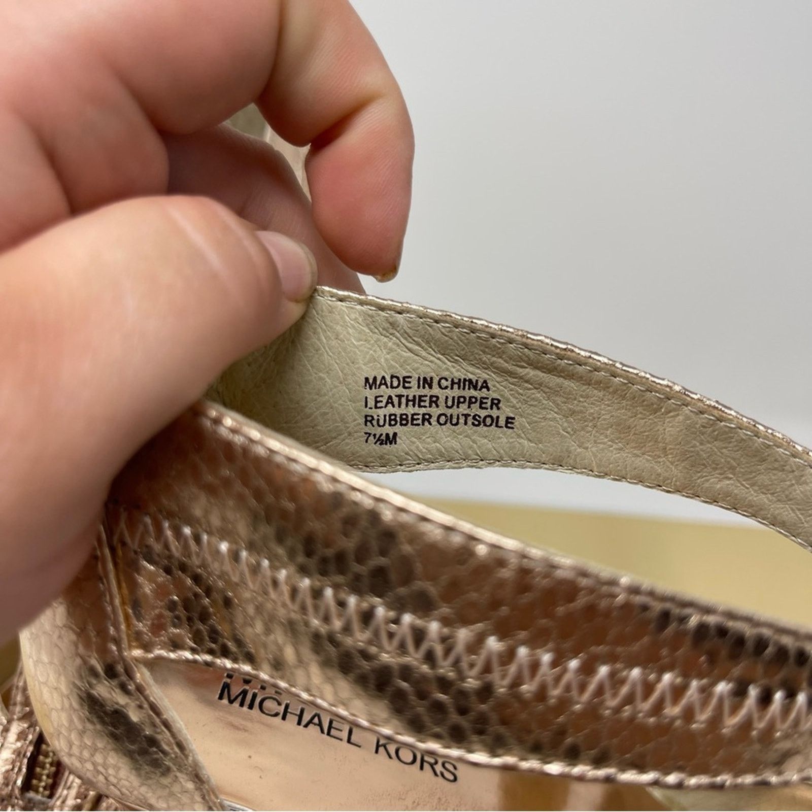 Michael Kors New MICHAEL Michael Kors Women's Metallic Berkley T-strap Size US 7.5 / IT 37.5 - 8 Thumbnail