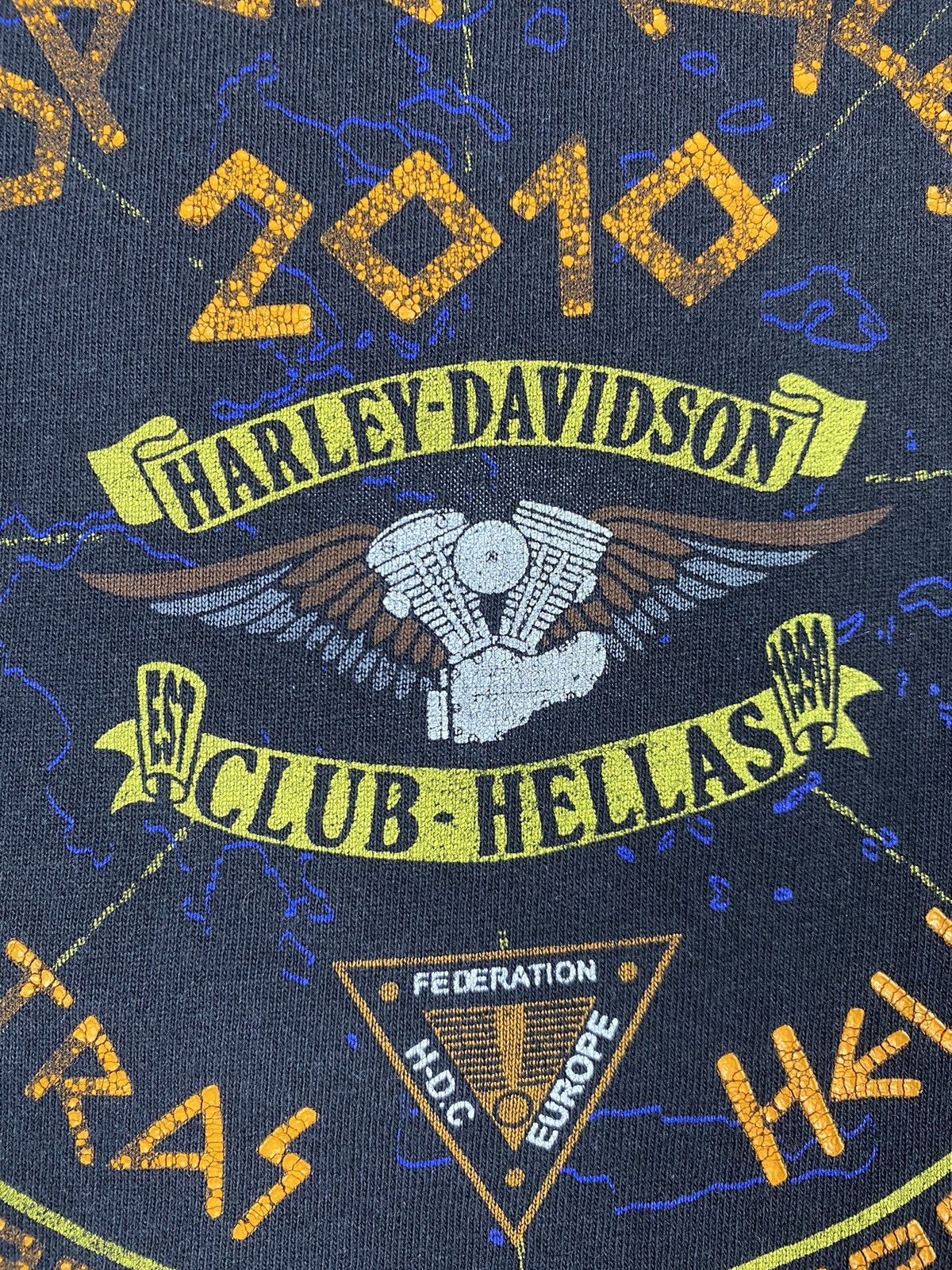 Harley Davidson × Vintage Harley Davidson Club Hellas 2010 Y2K Supper Rally T Shirt Size US L / EU 52-54 / 3 - 9 Thumbnail