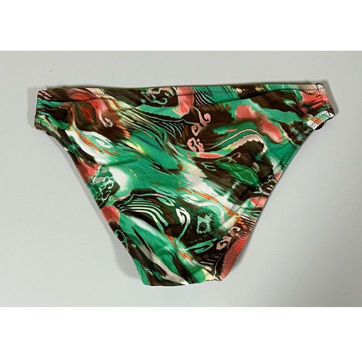 Other Green Brown Coral Beaded Patterned Bikini Bottoms Size S ✨ Size 27" / US 4 / IT 40 - 3 Thumbnail