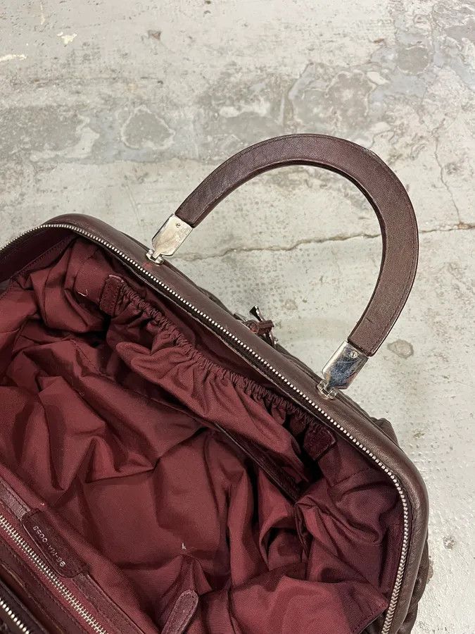 Dior 2000s Christian Dior Bordeaux Grained Red Leather Bag Size ONE SIZE - 10 Thumbnail