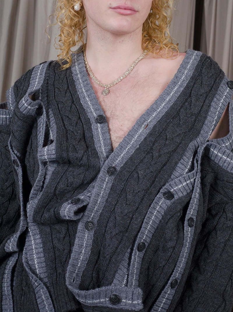 Y/Project Button Stripe Cardigan Size US XS / EU 42 / 0 - 3 Thumbnail