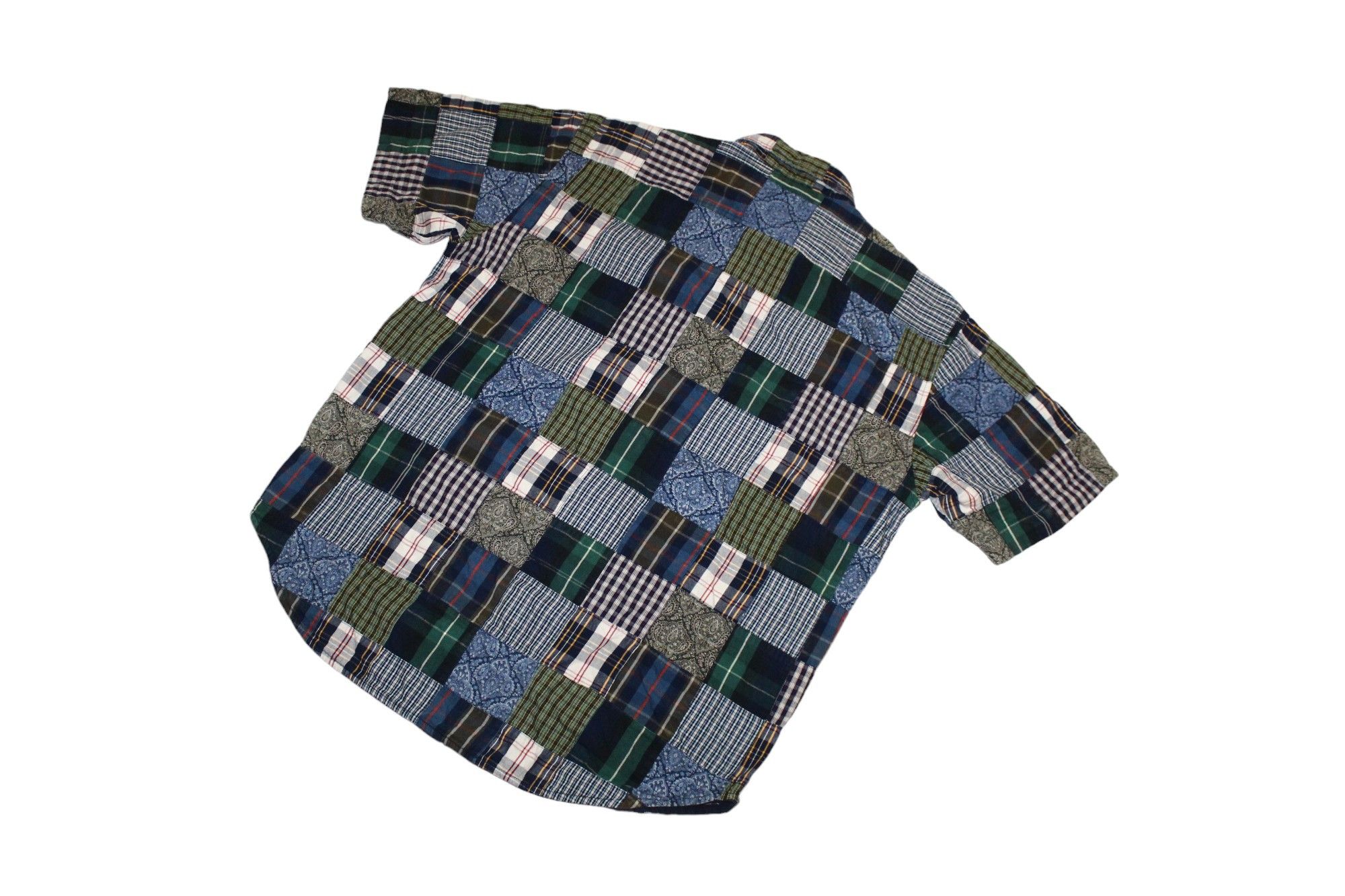 Japanese Brand RARE💥'00 GAP Boro Patchwork Flannel S/S Baggy Shirt Size US L / EU 52-54 / 3 - 7 Thumbnail