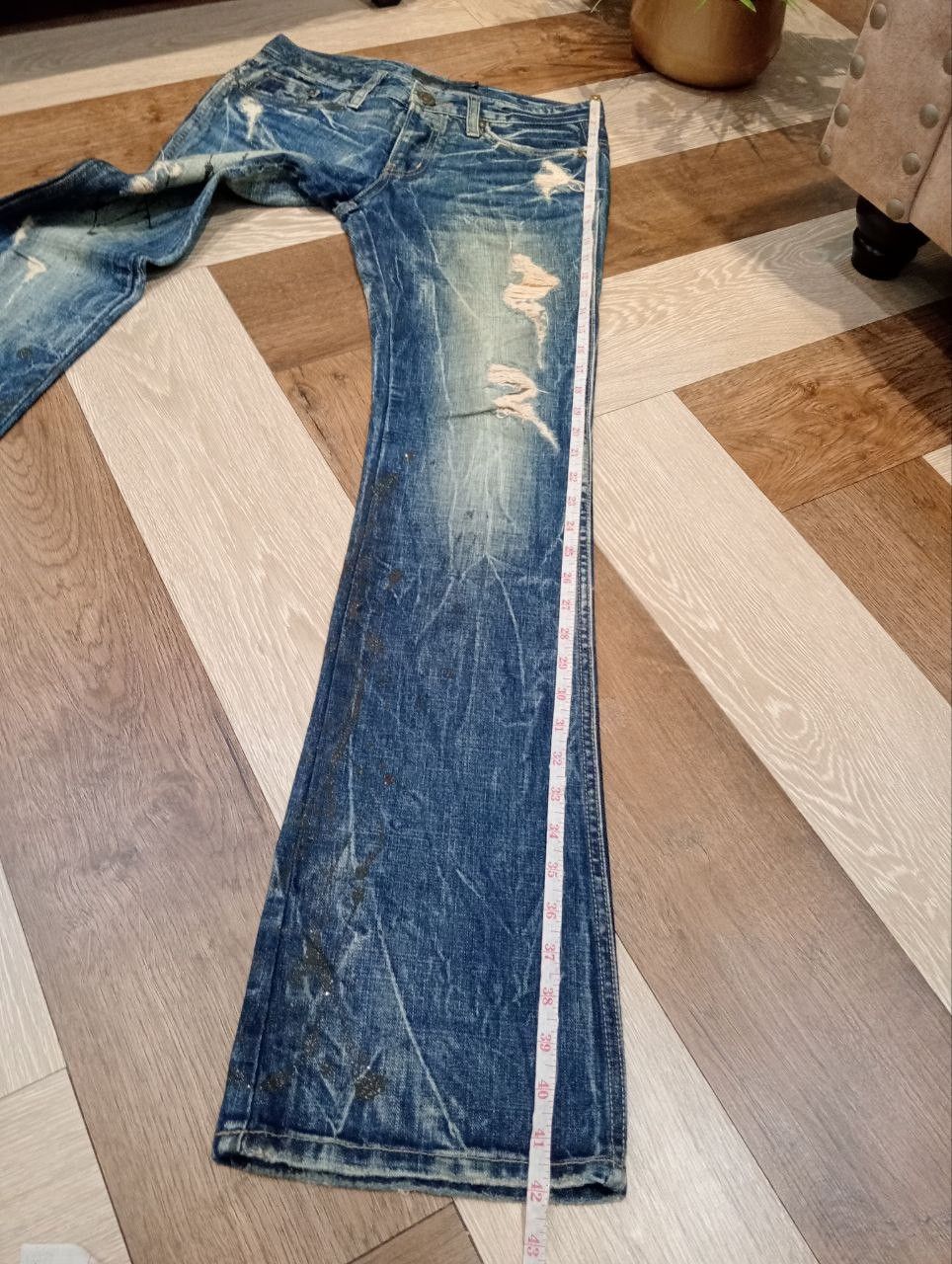 GOSTAR DE FUGA FUGA BLUE DISTRESSED FLARED DENIM PANTS Size US 30 / EU 46 - 18 Thumbnail