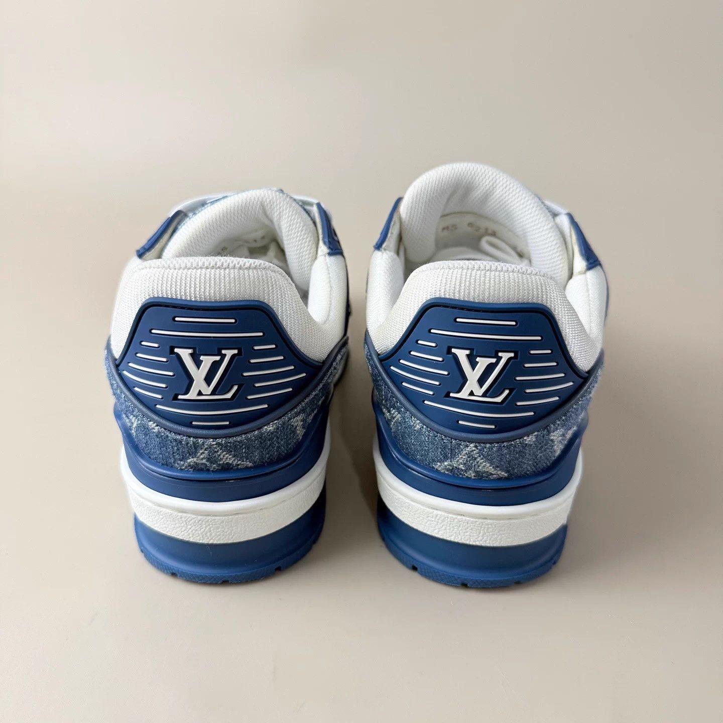 Louis Vuitton LV Trainer White Blue Denim All Over Print EU 36.5 95 New Size US 5.5 / IT 35.5 - 3 Thumbnail