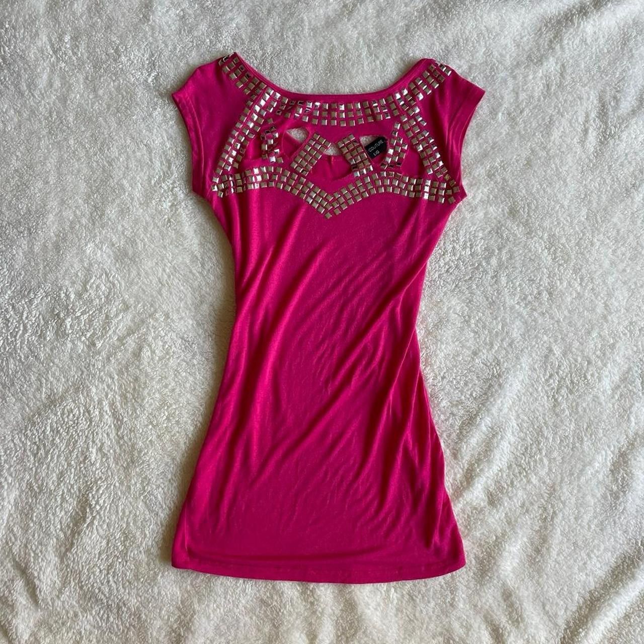 Other 2000s Candy Couture hot pink studded top Size L / US 10 / IT 46 - 2 Thumbnail